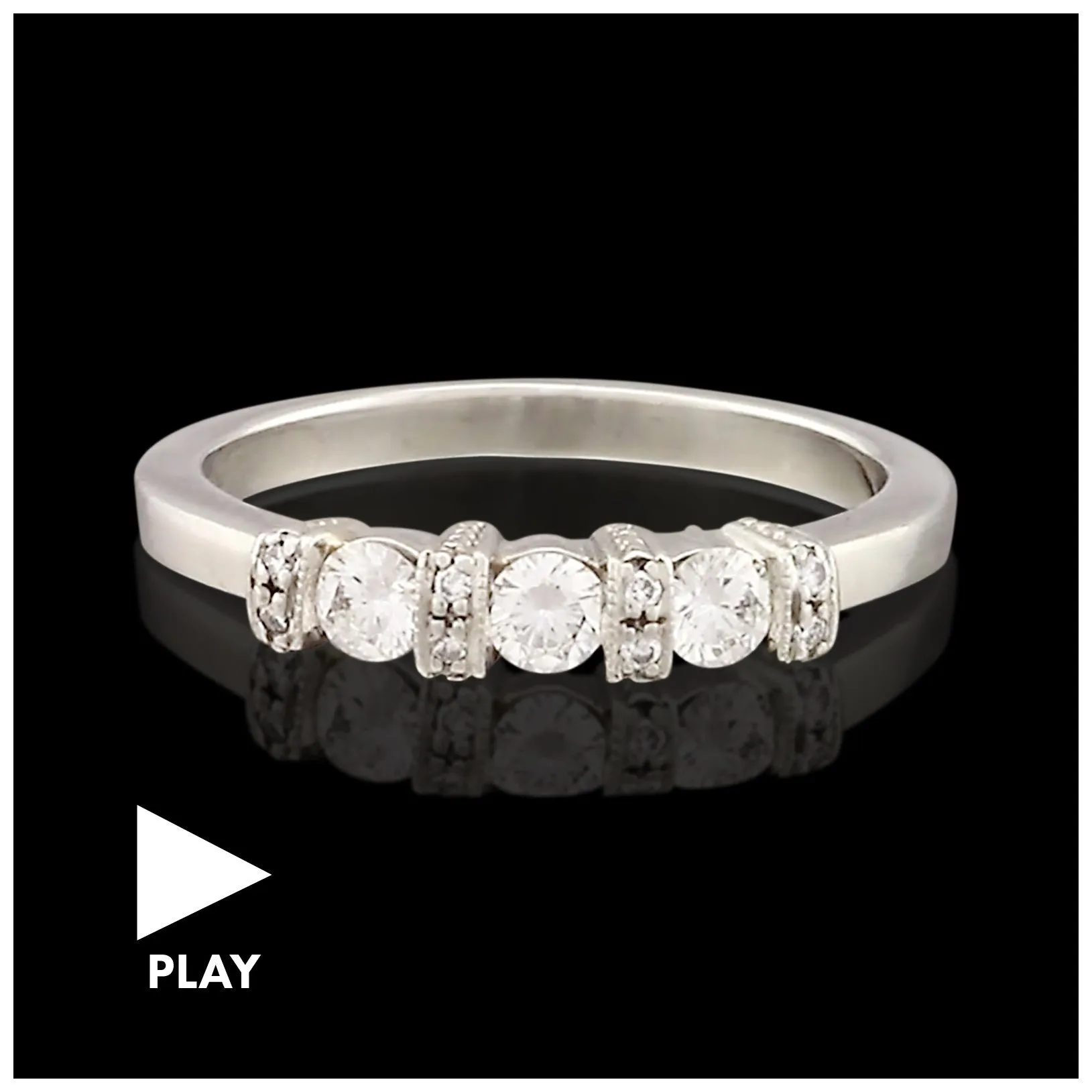 0.43 Carat Total Weight Diamond Platinum Band Ring