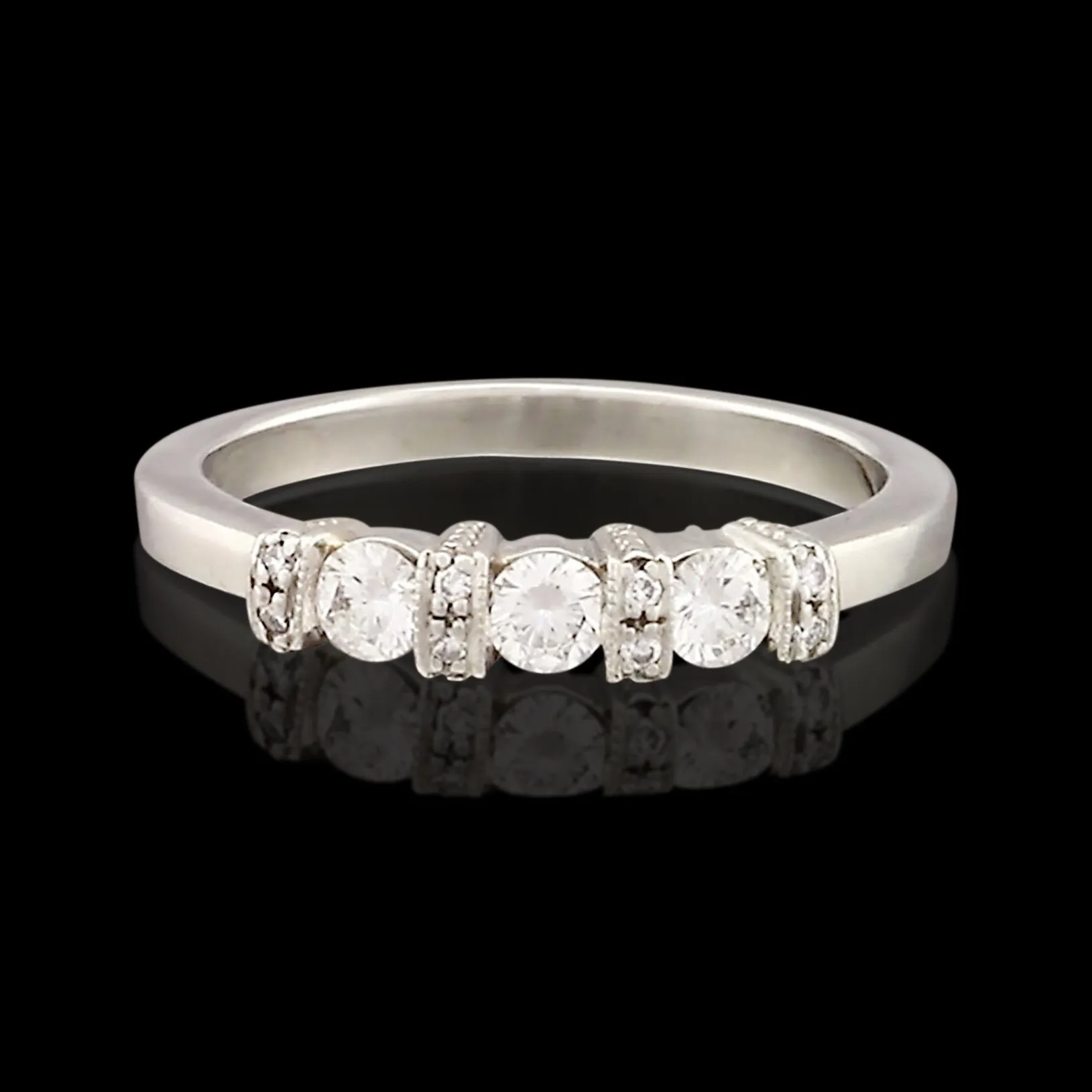0.43 Carat Total Weight Diamond Platinum Band Ring