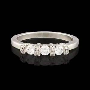 0.43 Carat Total Weight Diamond Platinum Band Ring