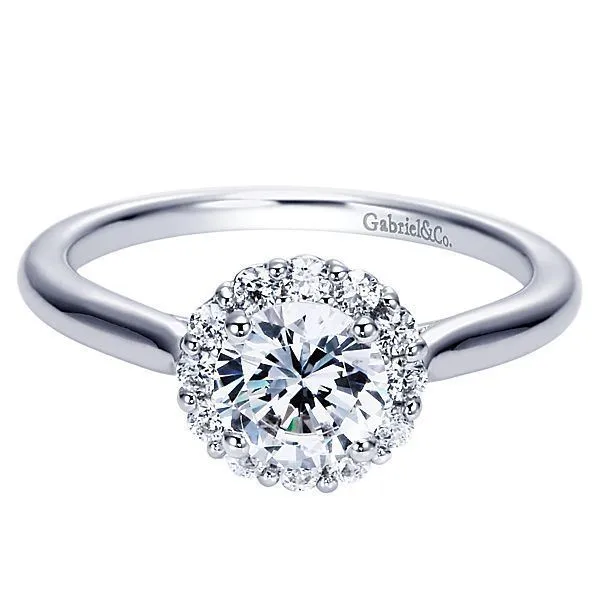 0.75 Carat Round Brilliant Cut Halo Diamond Engagement Ring