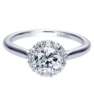 0.75 Carat Round Brilliant Cut Halo Diamond Engagement Ring