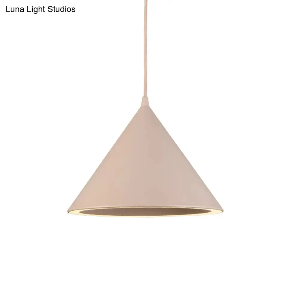 10"/12.5" Diameter 1 Light Conical Hanging Lamp Nordic Stylish Black/Blue Metal Pendant Light over Table