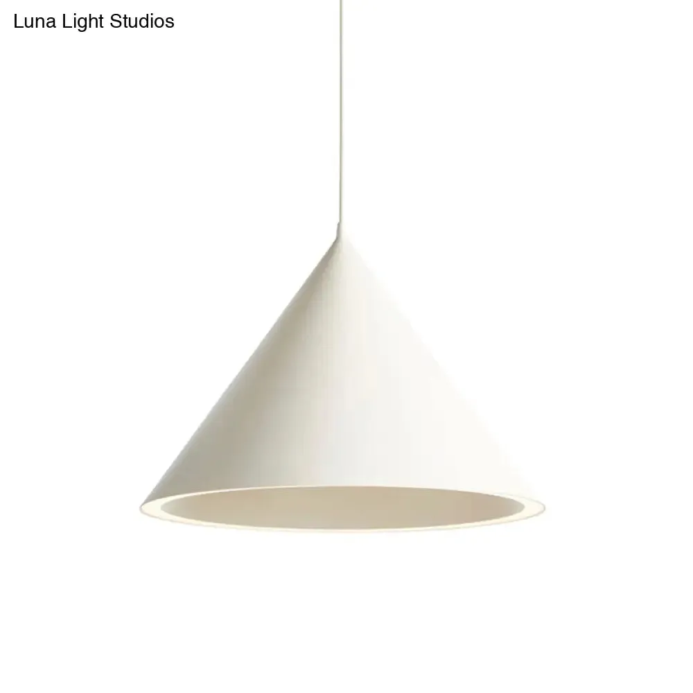 10"/12.5" Diameter 1 Light Conical Hanging Lamp Nordic Stylish Black/Blue Metal Pendant Light over Table