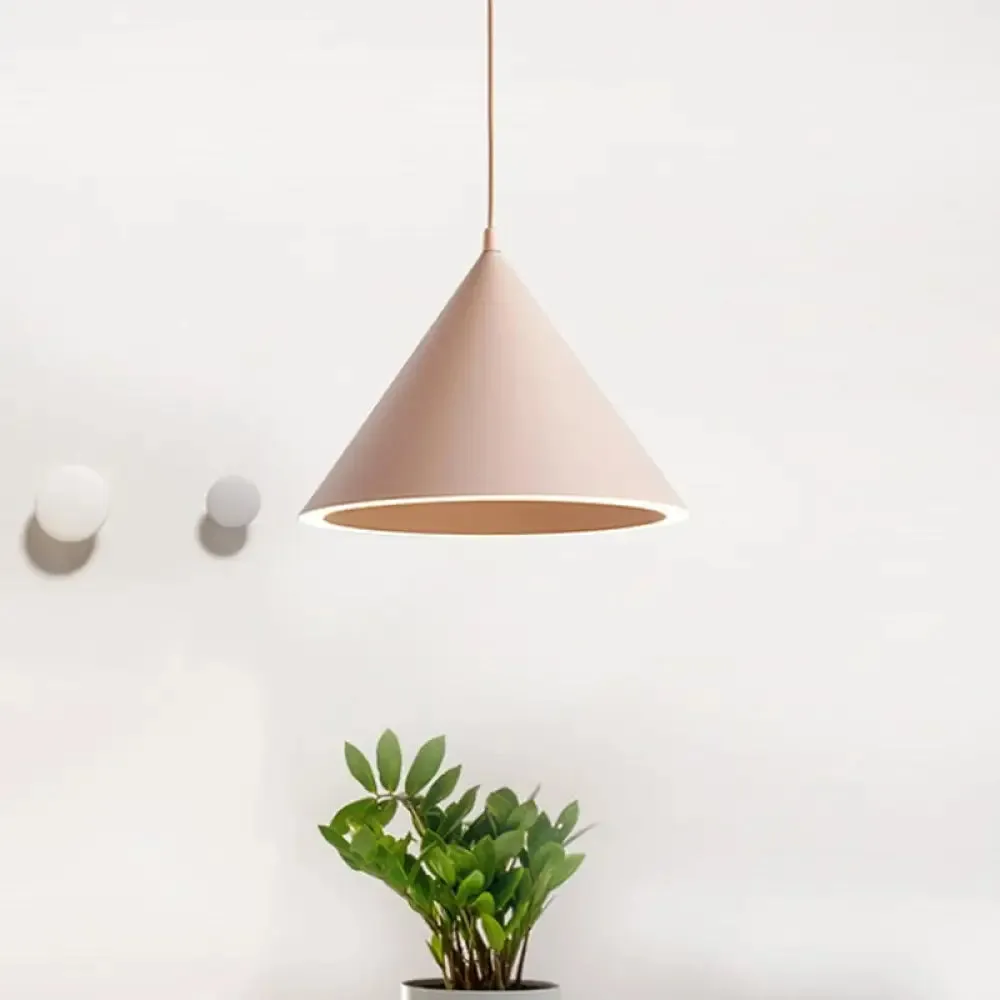 10"/12.5" Diameter 1 Light Conical Hanging Lamp Nordic Stylish Black/Blue Metal Pendant Light over Table