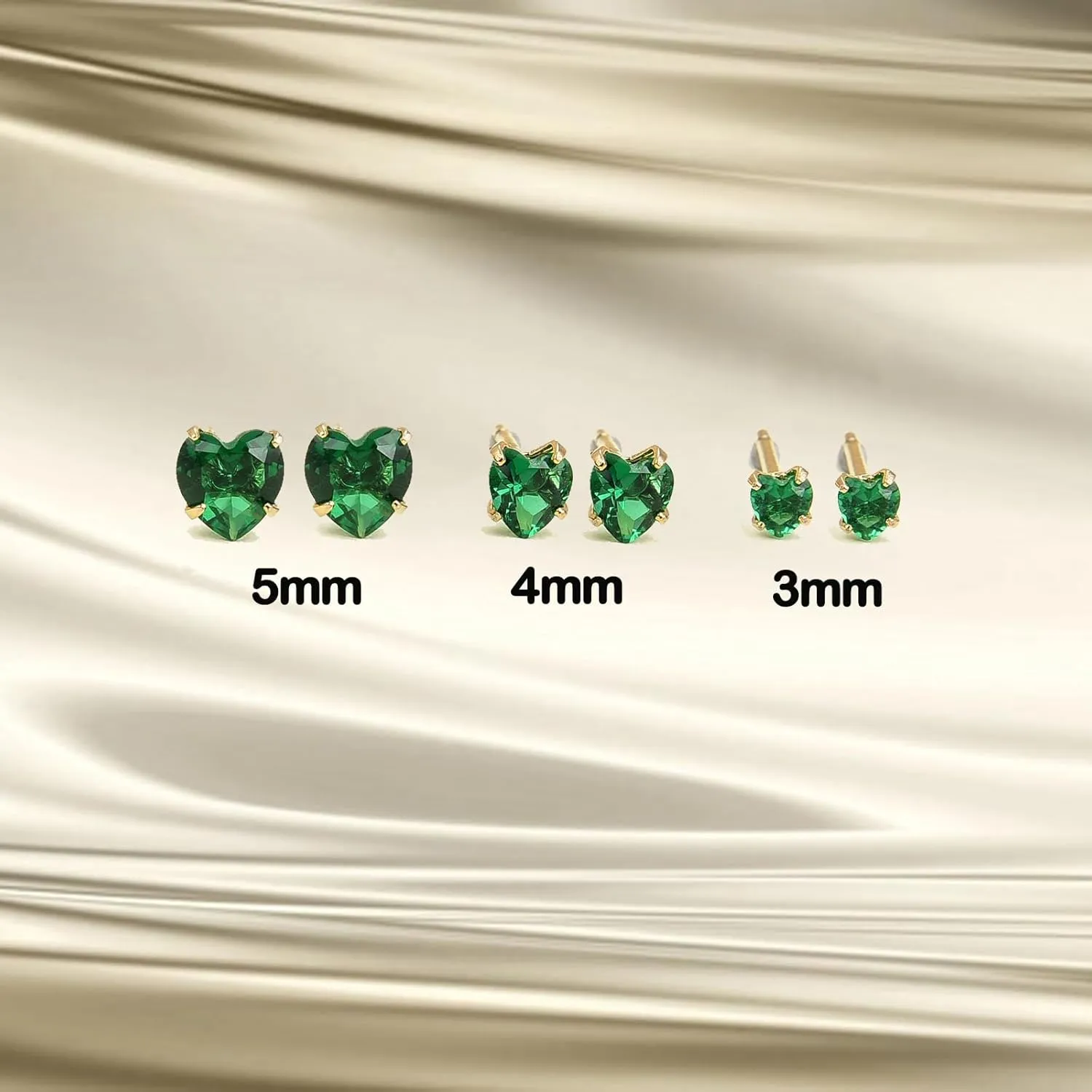 12 Pairs Surgical Stainless Steel Birthstone Cubic Zirconia Stud Earrings, Gold Plated Round Star Heart Square Princess Cut CZ Stud Earrings Set