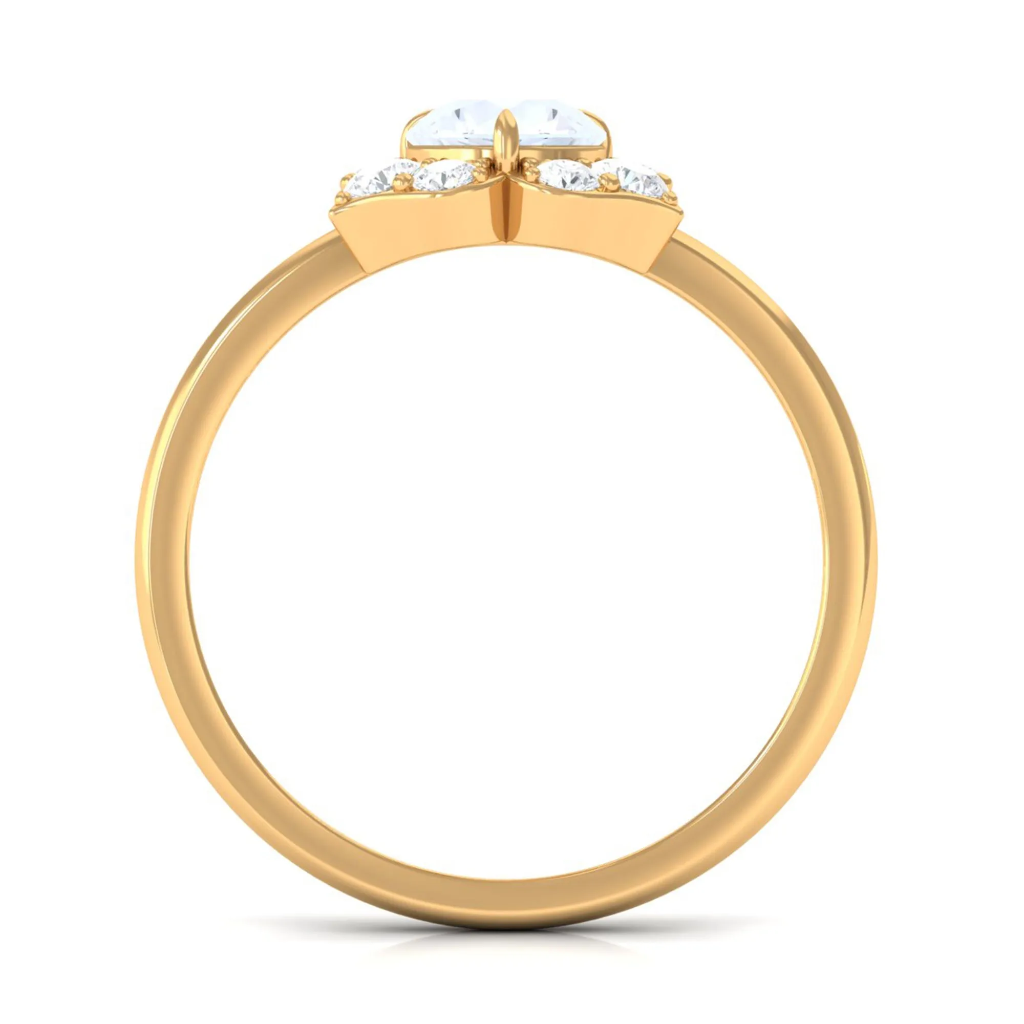 1.25 CT Moonstone and Diamond Floral Engagement Ring