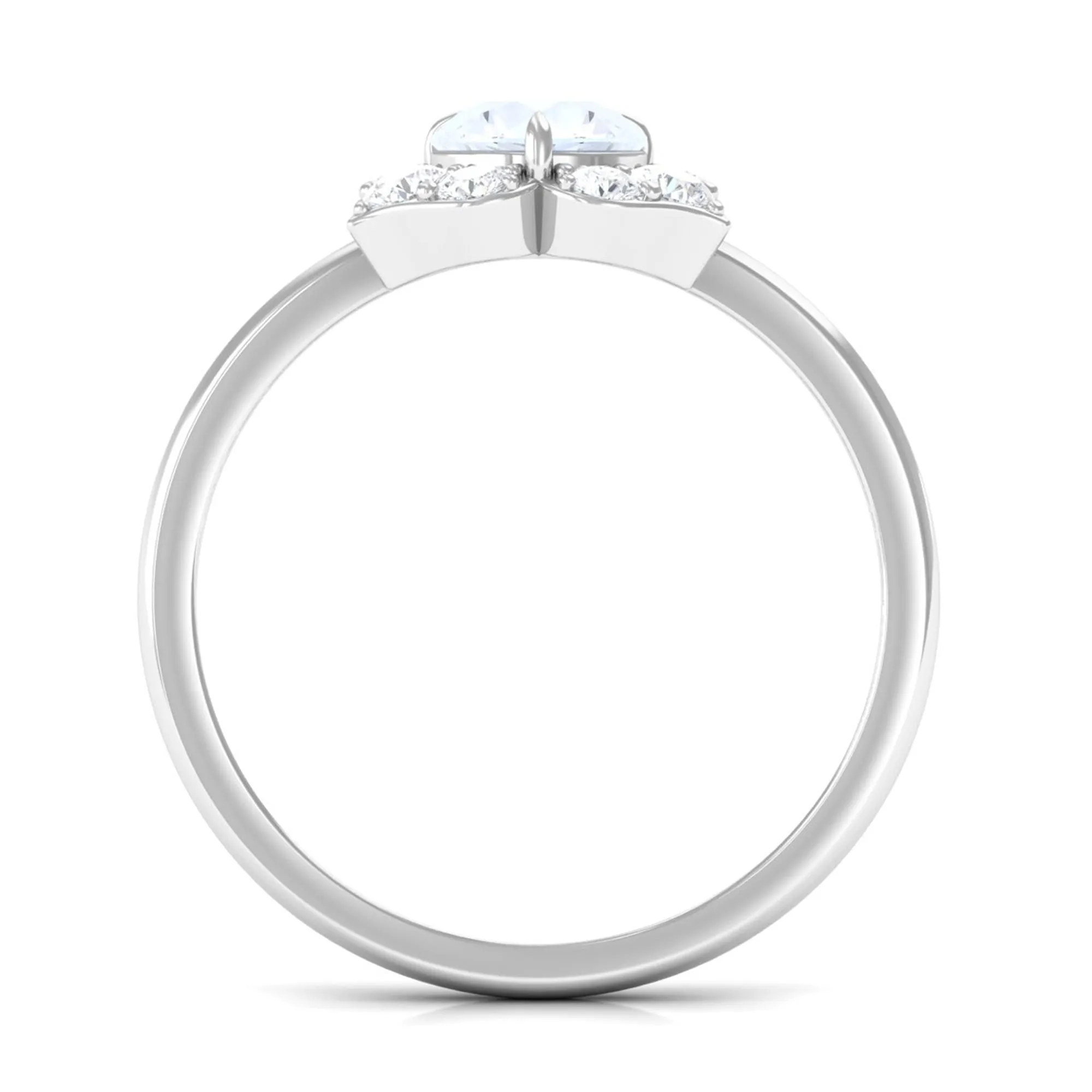 1.25 CT Moonstone and Diamond Floral Engagement Ring