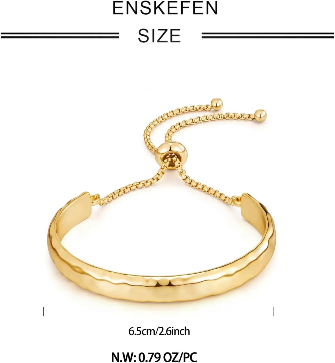 14K Gold Bracelets for Women Adjustable Slider Bracelet Bangle Bracelets for Women Gold Chain Bracelet