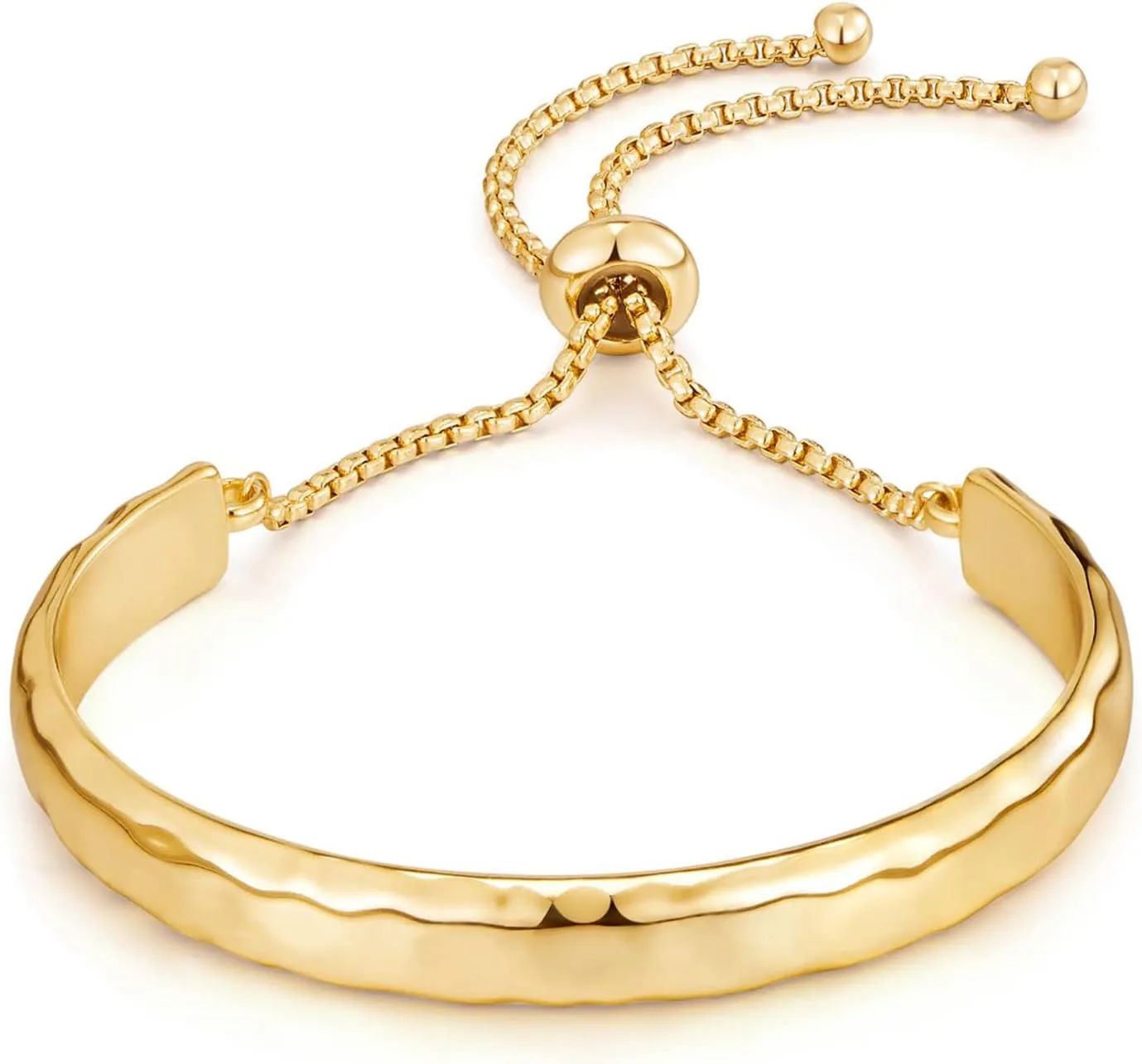 14K Gold Bracelets for Women Adjustable Slider Bracelet Bangle Bracelets for Women Gold Chain Bracelet