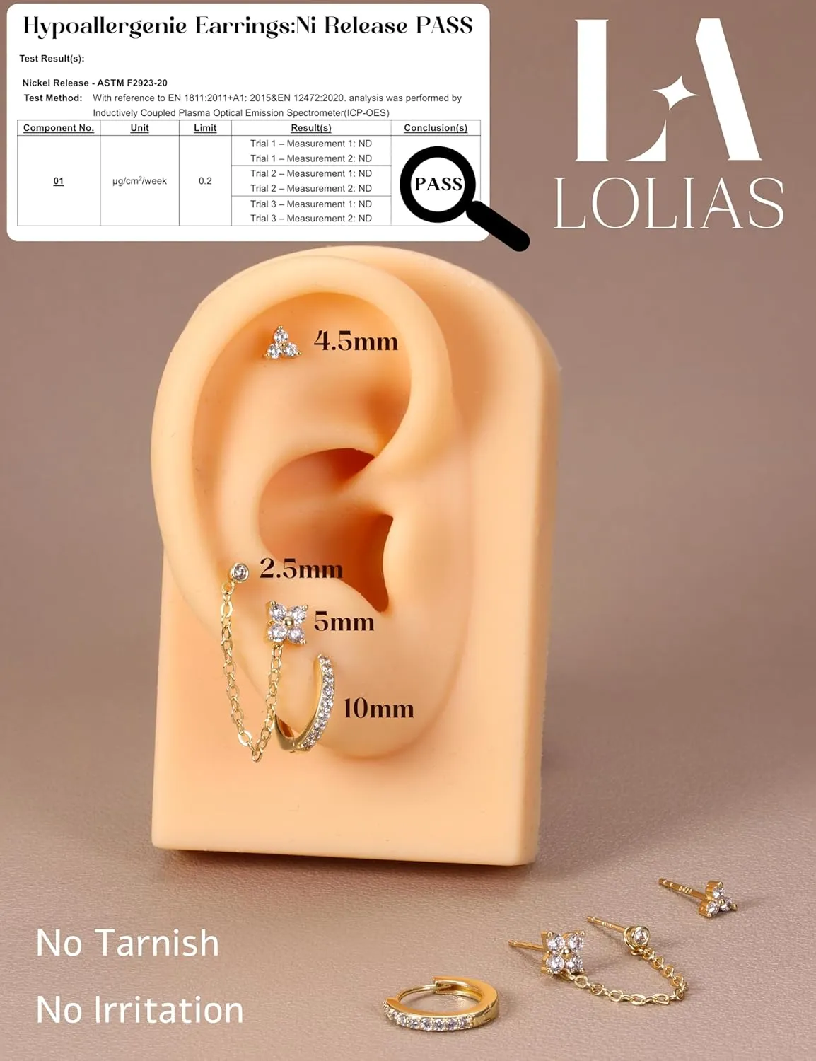 14K Gold Plated 925 Sterling Silver Stud Earrings for Women | Hypoallergenic Cartilage Earrings for Sensitive Ears | Dainty Small Studs Hoop Earring Stacks Set 20G Helix Tragus Piercing Jewelry