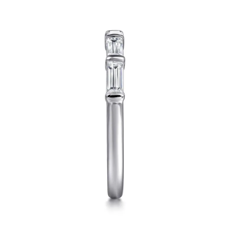 14K White Gold Baguette Diamond Band