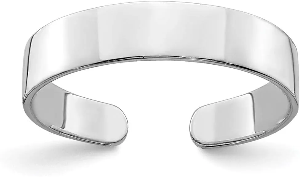 14k White Gold Polished Adjustable Toe Ring