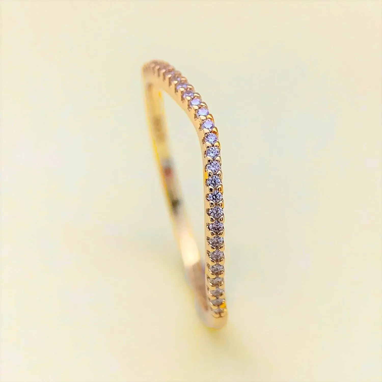 1.5mm Moissanite Wedding Bands for Women, Moissanite Rings for Women, V Shaped Wedding Band