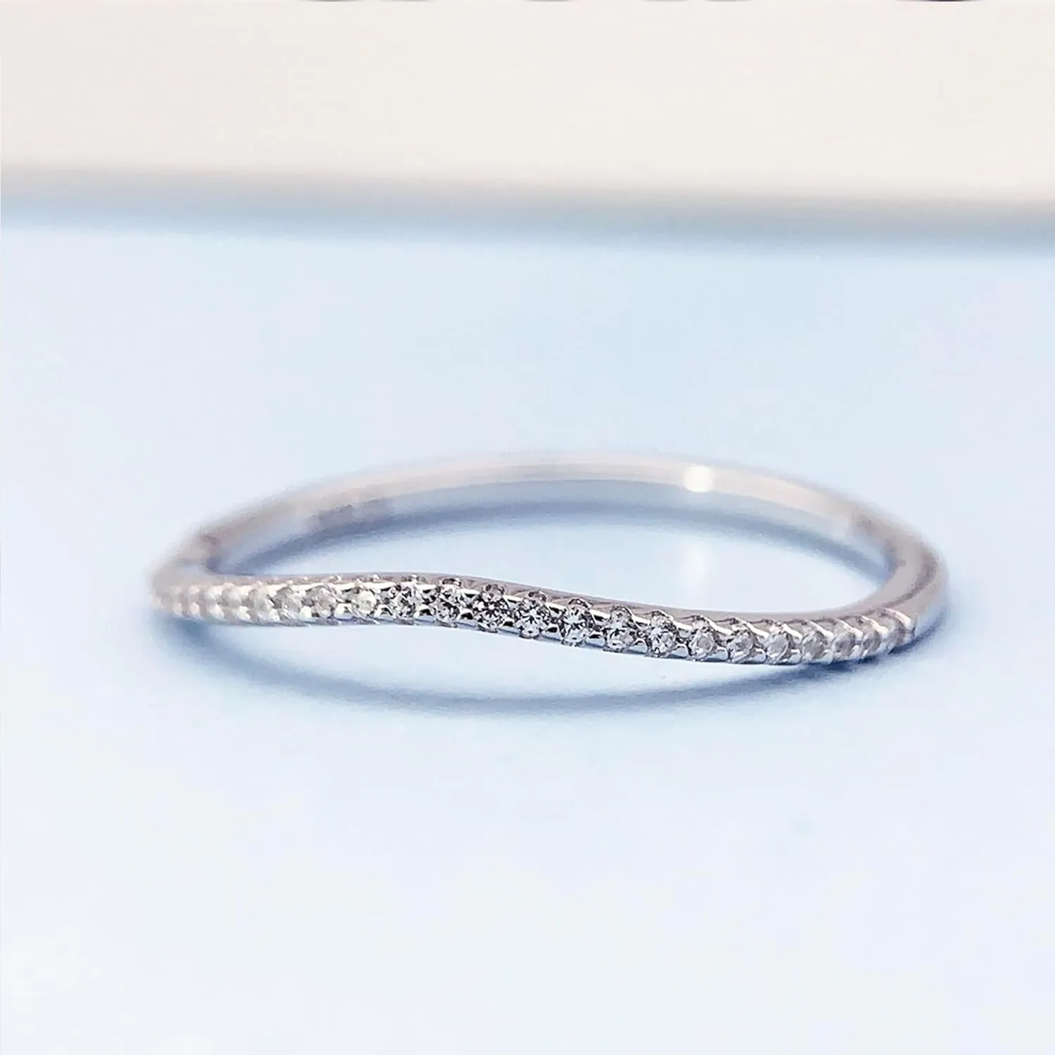 1.5mm Moissanite Wedding Bands for Women, Moissanite Rings for Women, V Shaped Wedding Band