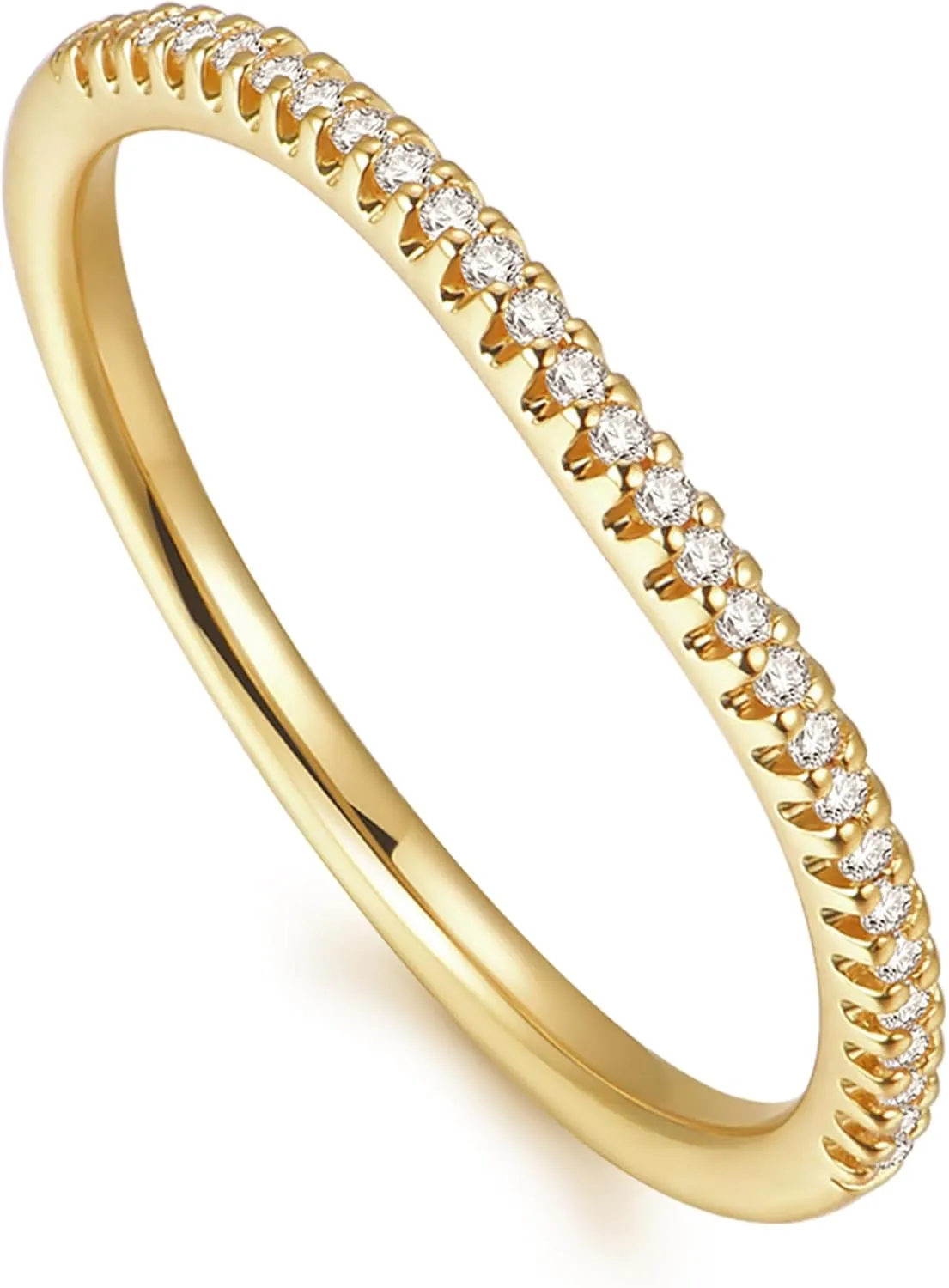 1.5mm Moissanite Wedding Bands for Women, Moissanite Rings for Women, V Shaped Wedding Band