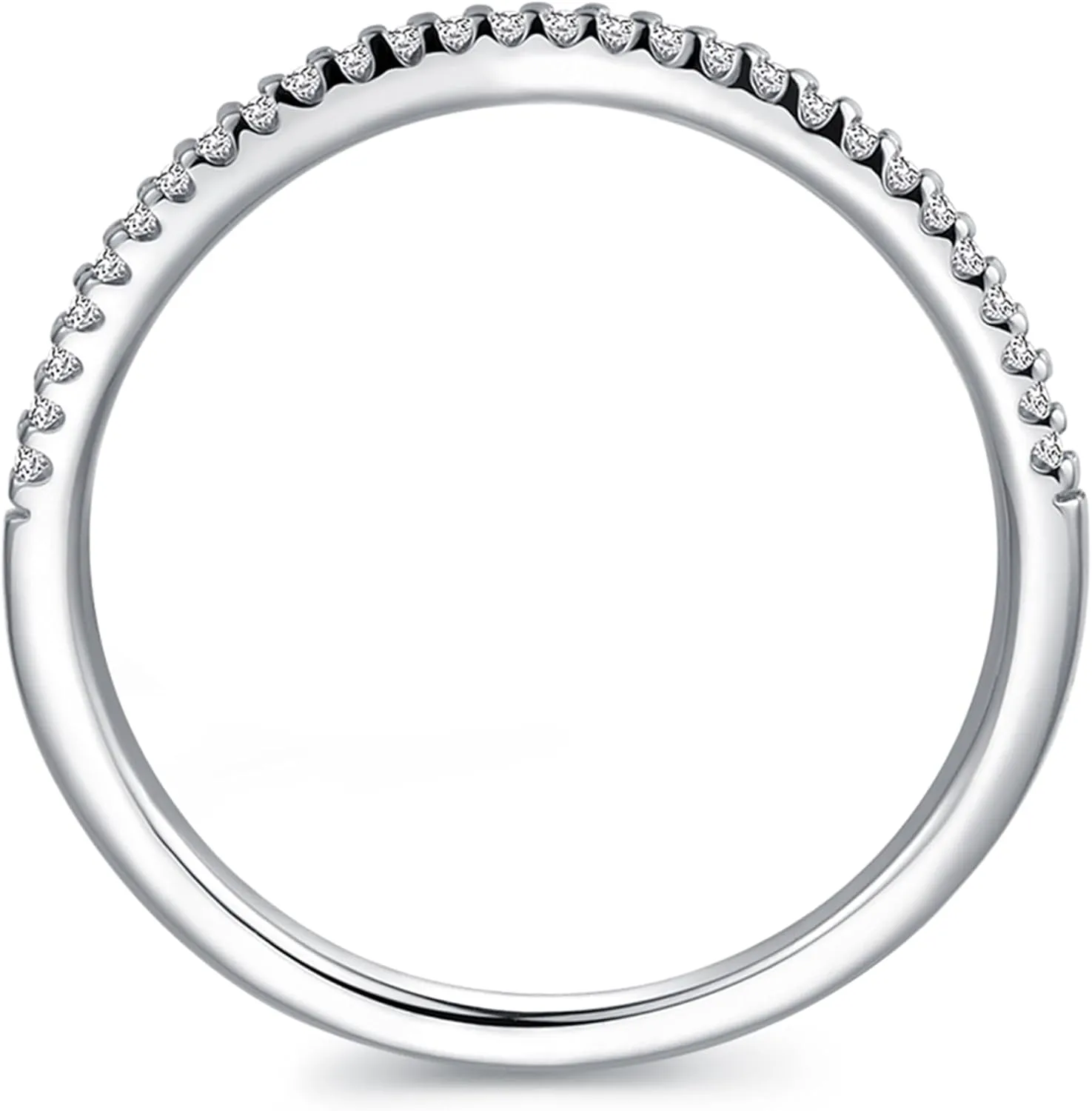 1.5mm Moissanite Wedding Bands for Women, Moissanite Rings for Women, V Shaped Wedding Band