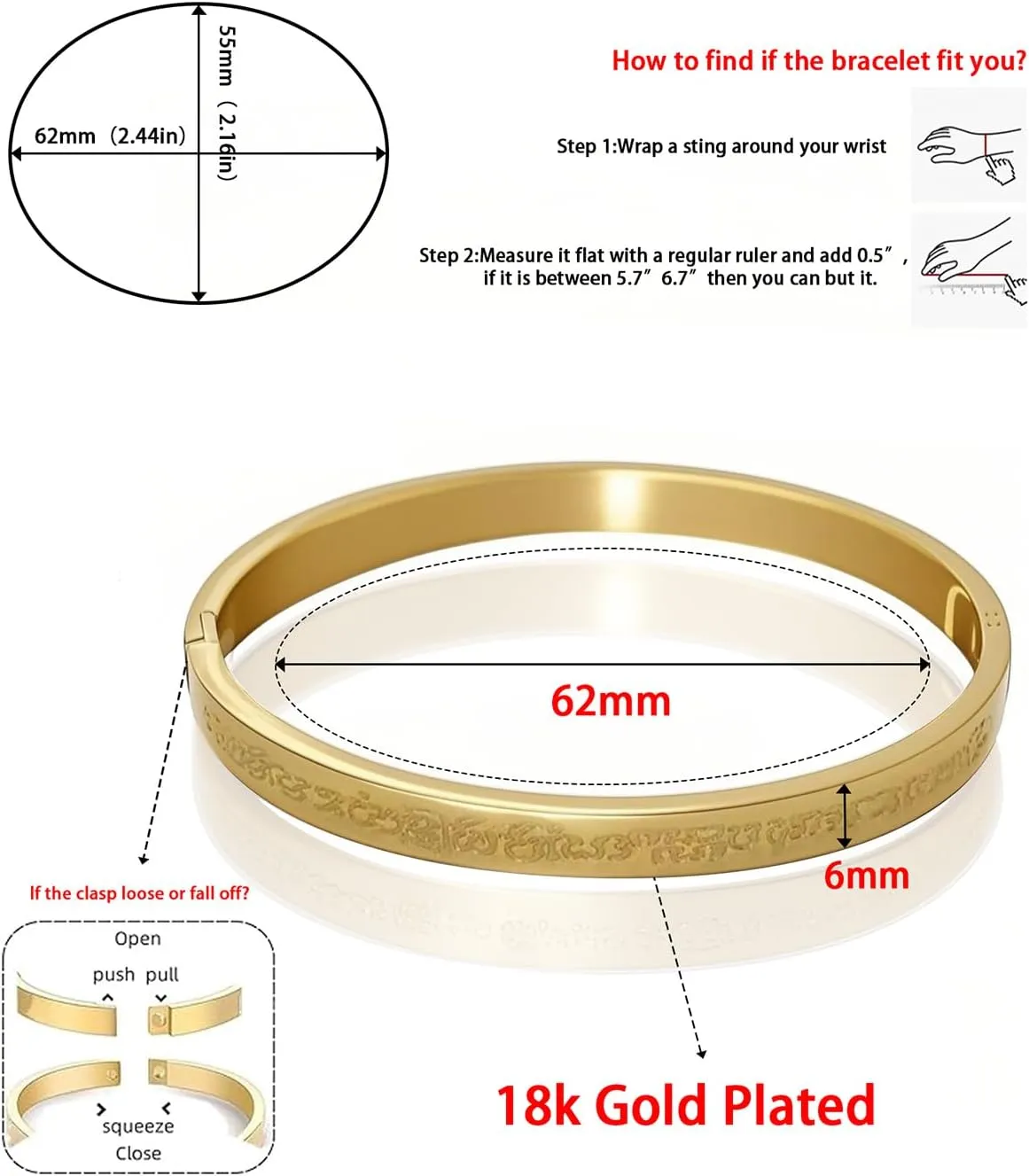 18 K Plated Gold Bracelets for Women Dainty Waterproof Non Tarnish Bangles Stack Charm Fashion Tennis Bracelet Jewelry Gifts Set