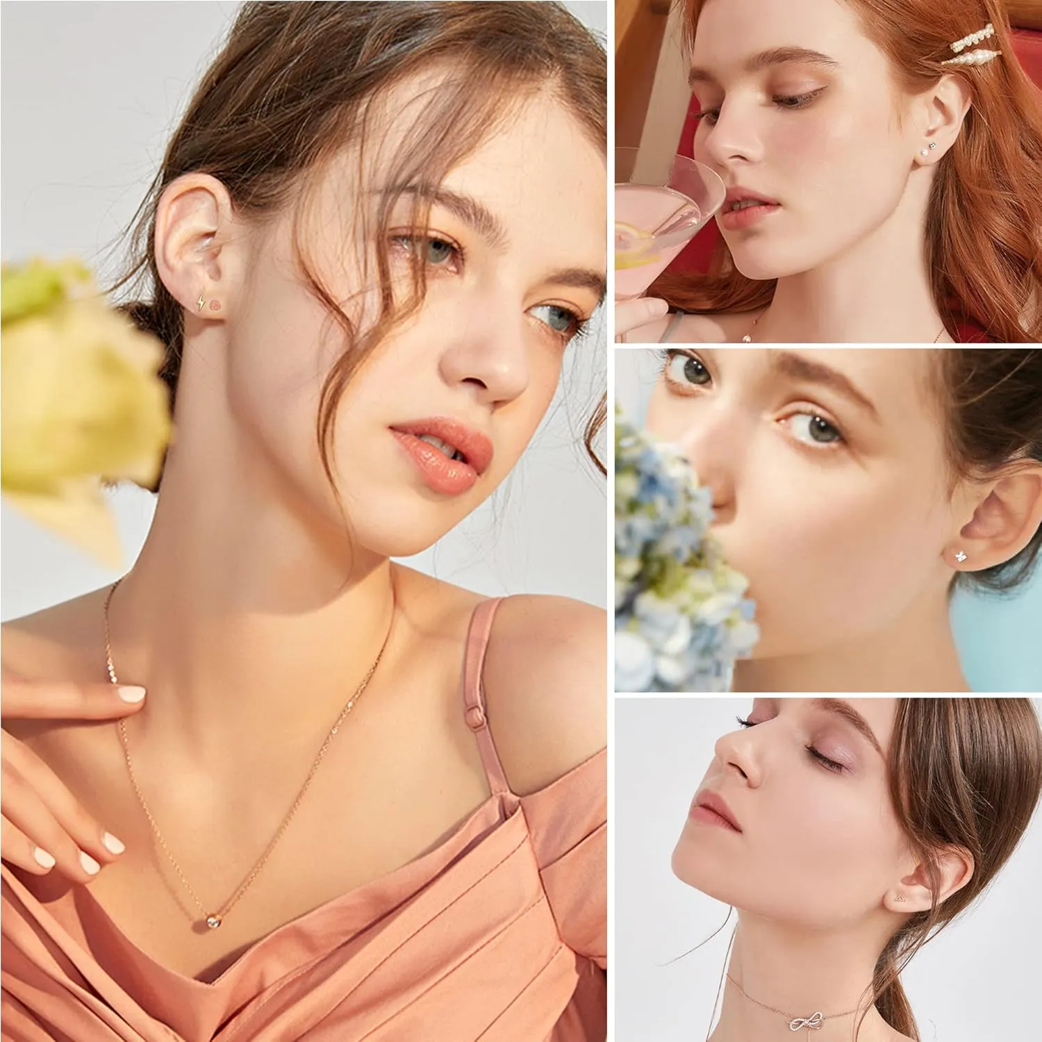18 Pairs Surgical Stainless Steel Stud Earrings For Women Men 20G Cartilage Earrings Studs Cross Moon Star Small Stud Earrings Black Gold Screw Flat Back Earrings Ear Piercing Studs Set