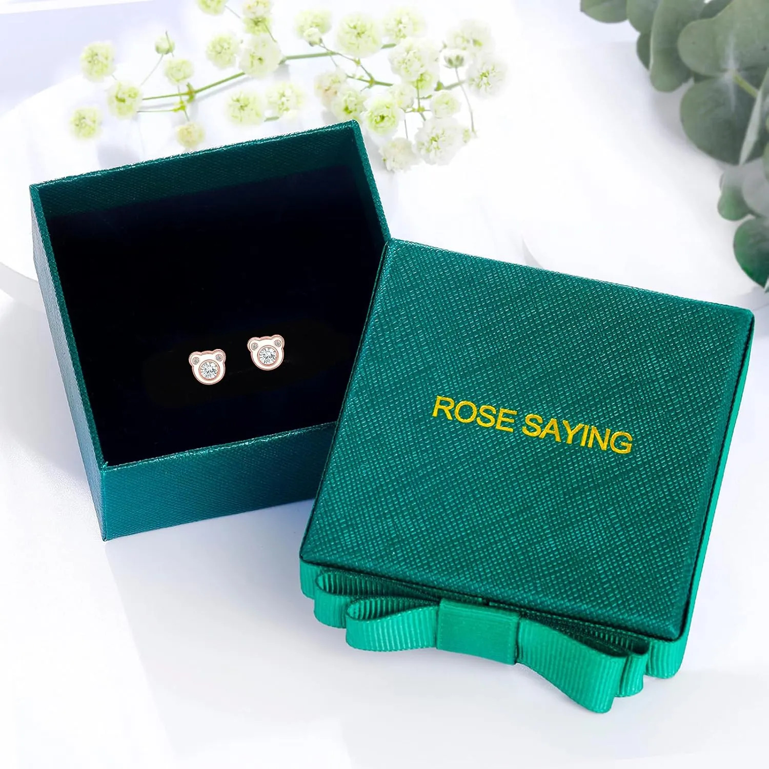 18K Gold Plated Solid 925 Sterling Silver Stud Earrings for Women, Hypoallergenic Dainty Stud Earrings