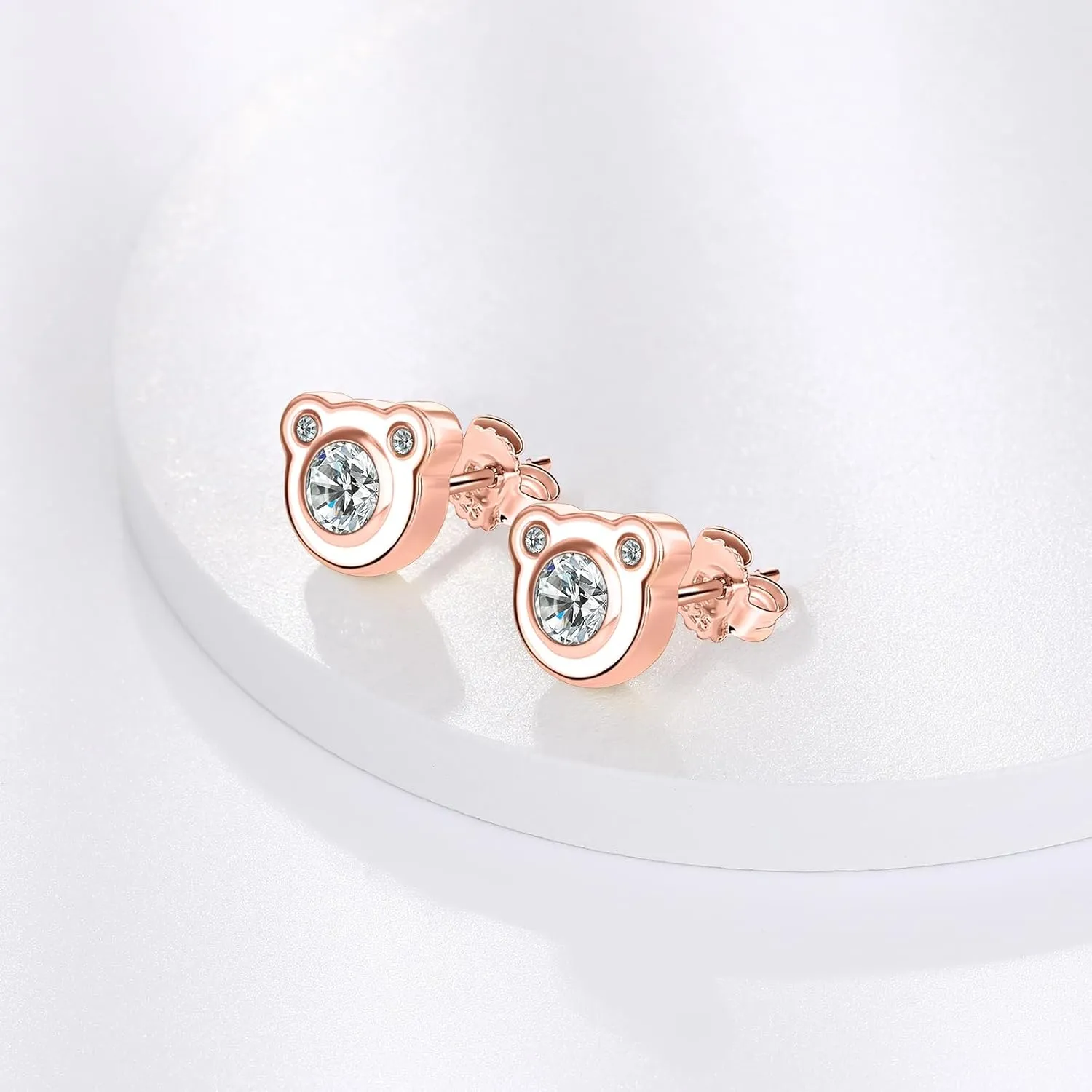 18K Gold Plated Solid 925 Sterling Silver Stud Earrings for Women, Hypoallergenic Dainty Stud Earrings