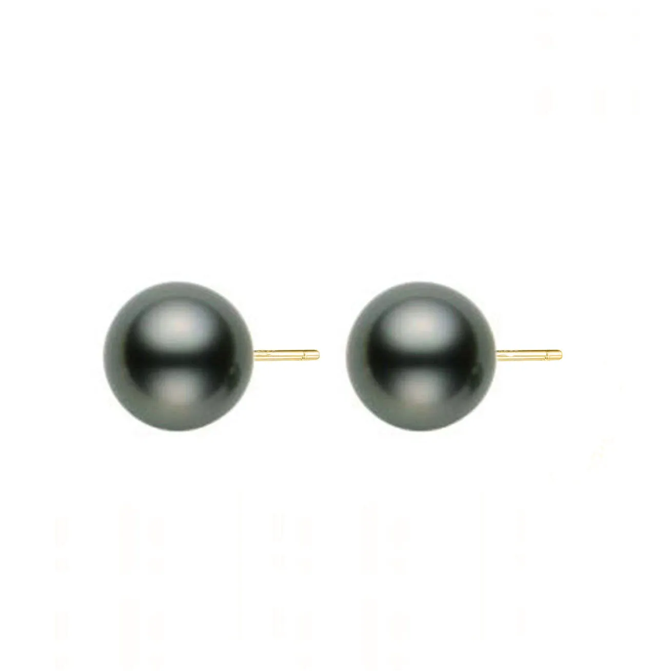18K Gold﻿ Top Lustre Tahitian Pearl Stud Earrings KE00186