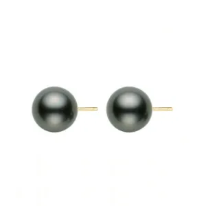 18K Gold﻿ Top Lustre Tahitian Pearl Stud Earrings KE00186