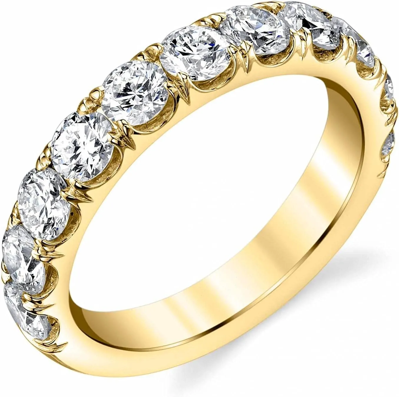 2 carats Wedding bands for women 10K 14K 18K Gold - Moissanite wedding bands Platinum Plated Silver womens wedding rings