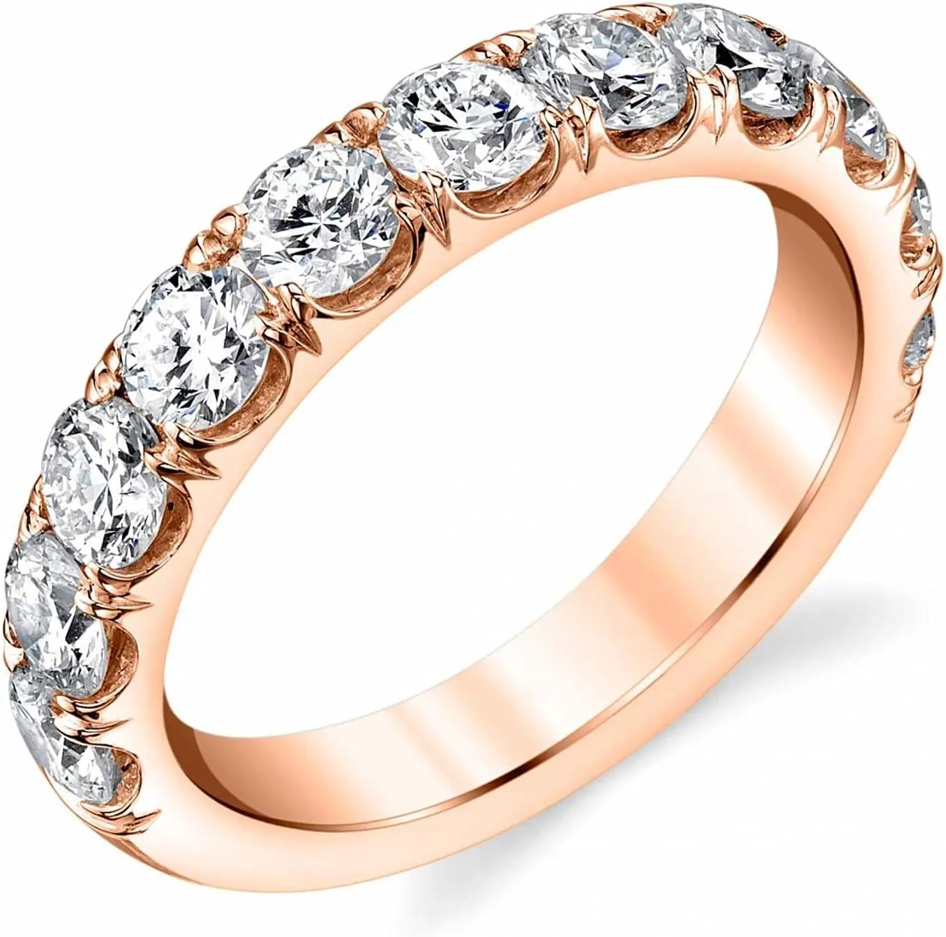 2 carats Wedding bands for women 10K 14K 18K Gold - Moissanite wedding bands Platinum Plated Silver womens wedding rings