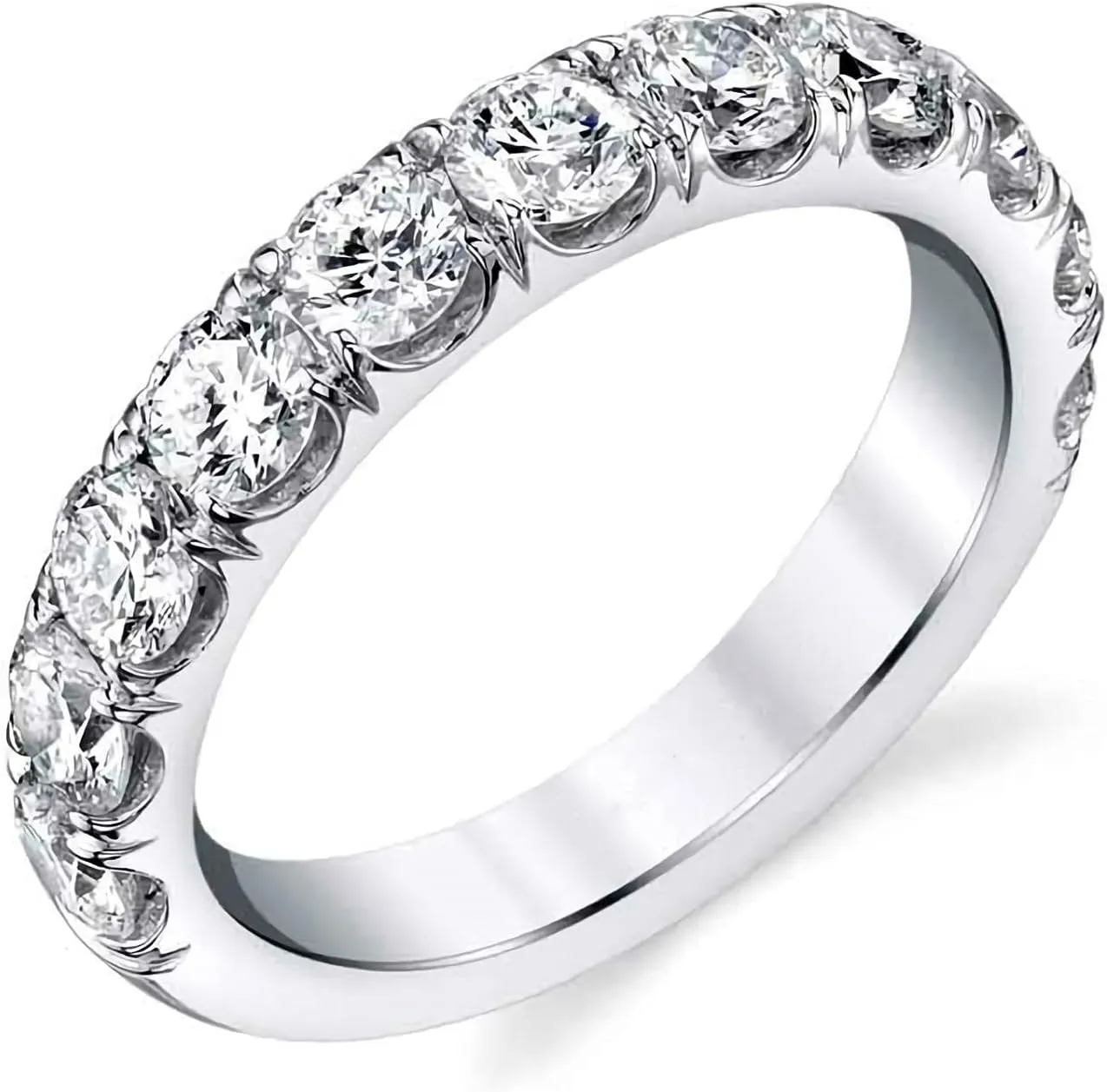 2 carats Wedding bands for women 10K 14K 18K Gold - Moissanite wedding bands Platinum Plated Silver womens wedding rings