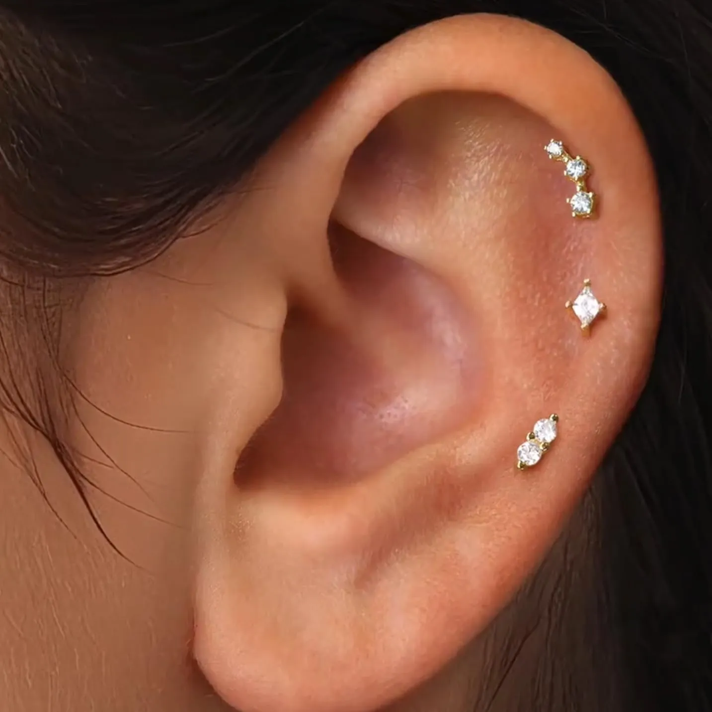 20G/18G/16G Threadless Flat Back Earrings Tiny Nose Stud, Cartilage Tragus Helix Stud Conch Piercing Jewelry