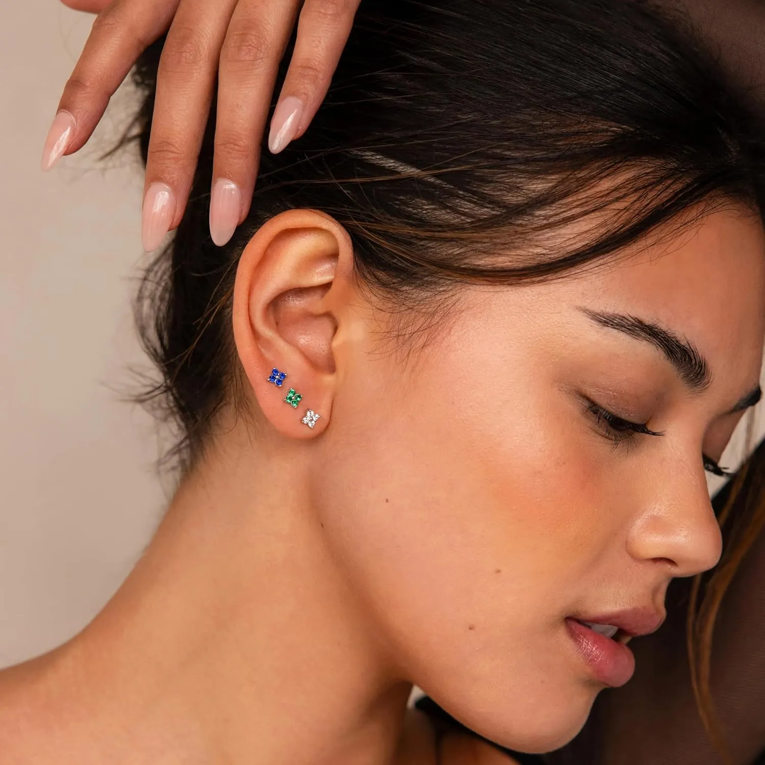20G/18G/16G Threadless Flat Back Earrings Tiny Nose Stud, Cartilage Tragus Helix Stud Conch Piercing Jewelry