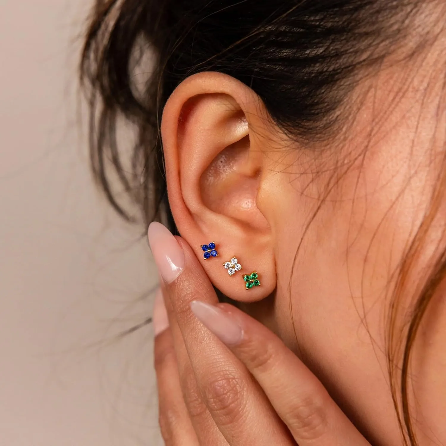 20G/18G/16G Threadless Flat Back Earrings Tiny Nose Stud, Cartilage Tragus Helix Stud Conch Piercing Jewelry