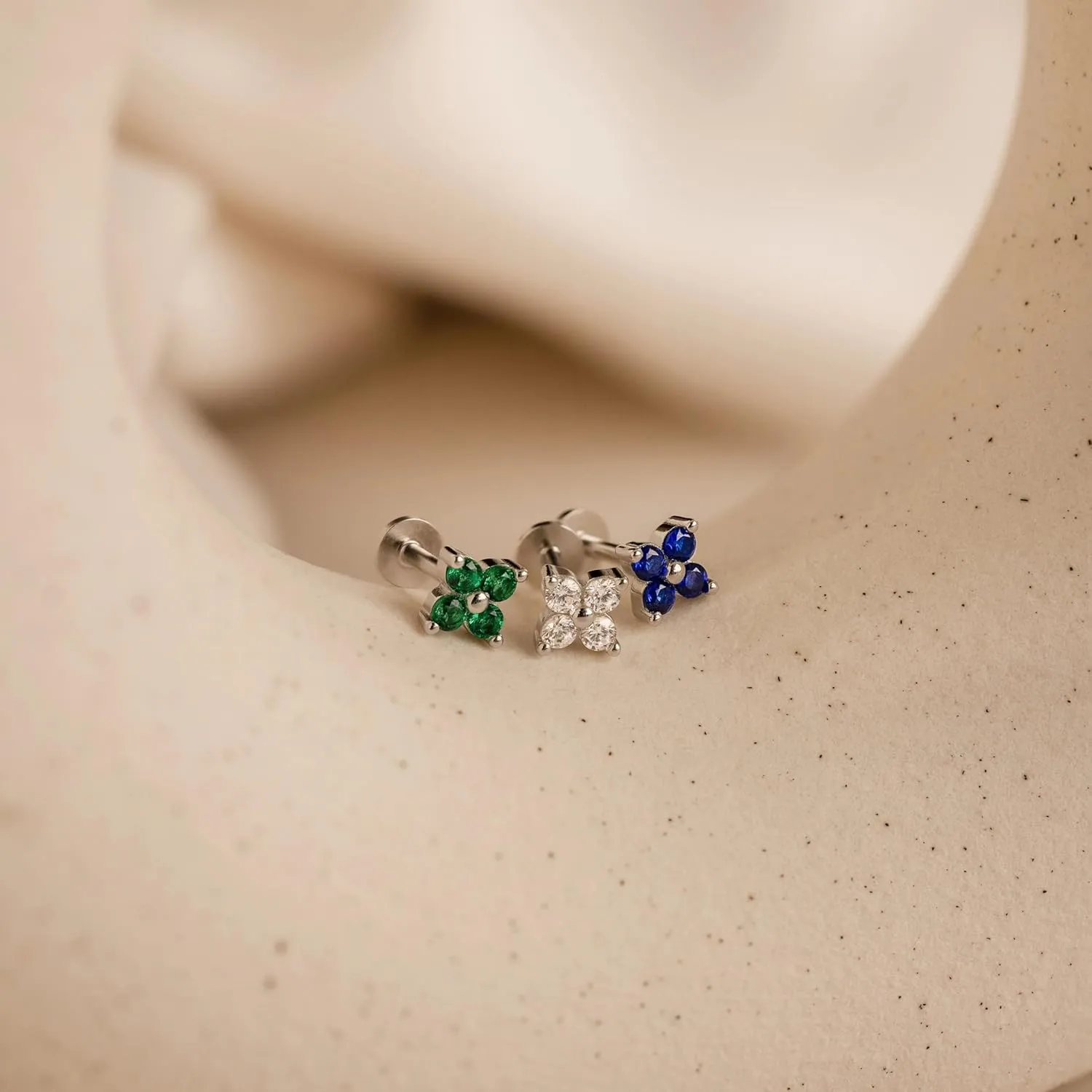 20G/18G/16G Threadless Flat Back Earrings Tiny Nose Stud, Cartilage Tragus Helix Stud Conch Piercing Jewelry