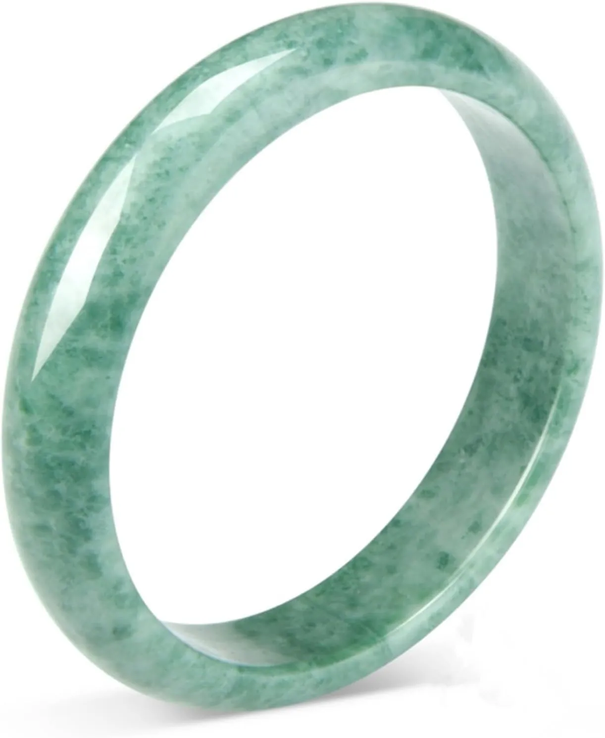 2.4'' Natural Jade Bracelet for Women Jade Bangle Bracelets with Box Good Luck Bangle Wedding Mother's Day Gift