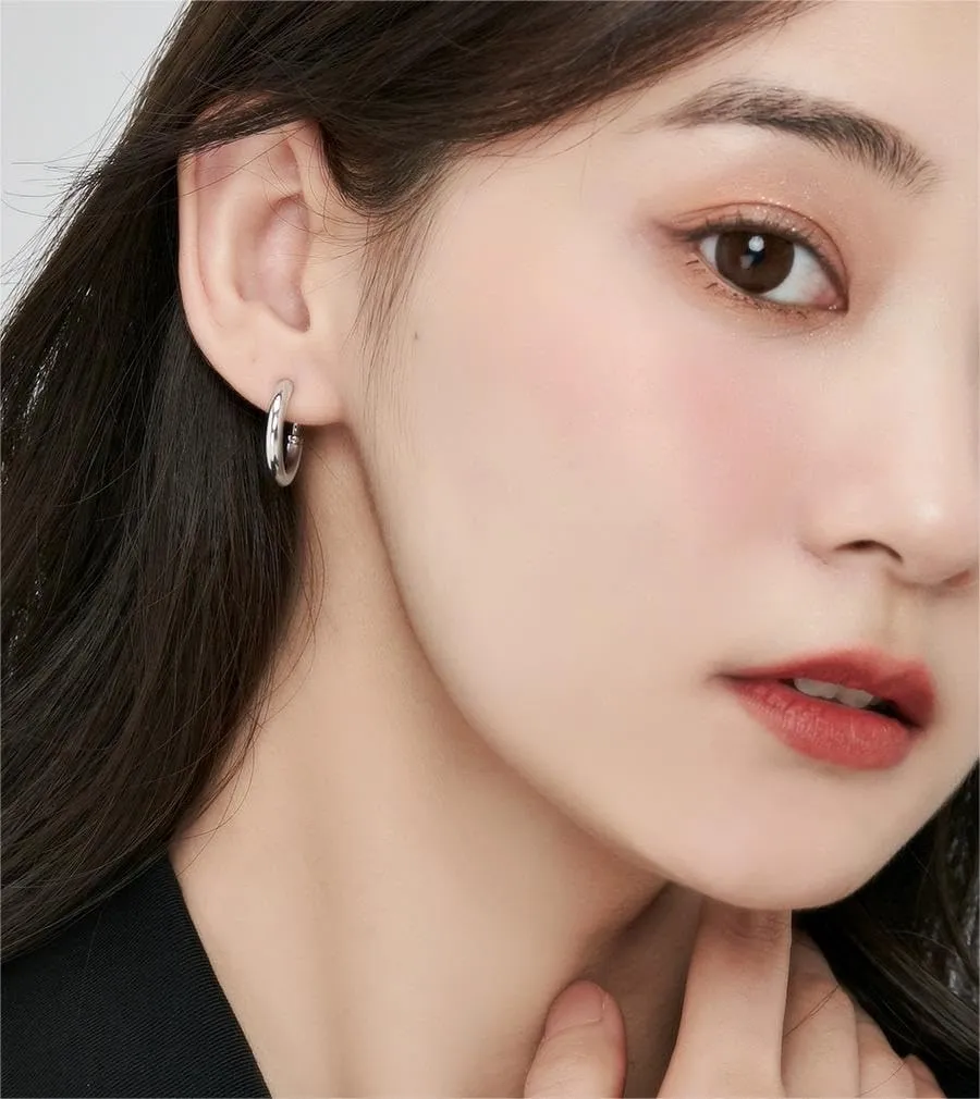 24K Gold Clip On Hoop Earrings Gold Plated Non Pierced Hoop Chunky Clip on Hoop Earrings for Women