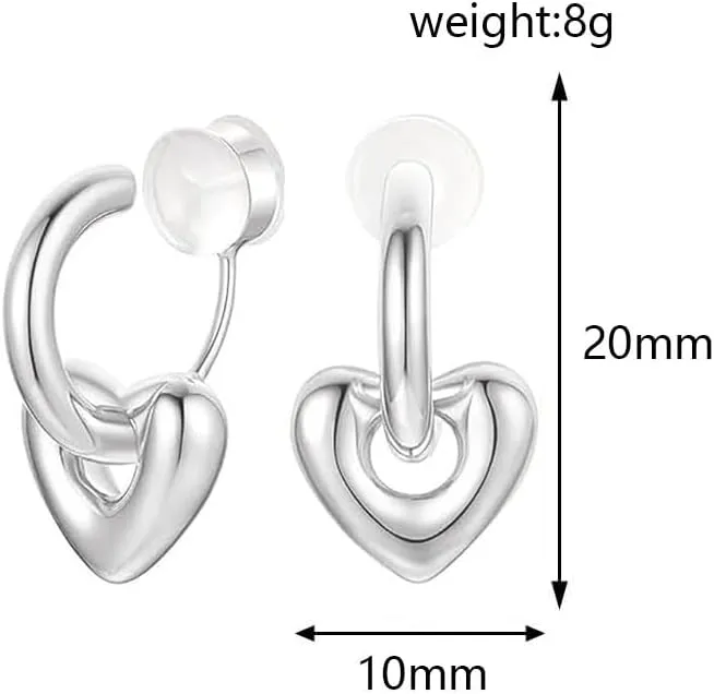 24K Gold Clip On Hoop Earrings Gold Plated Non Pierced Hoop Chunky Clip on Hoop Earrings for Women