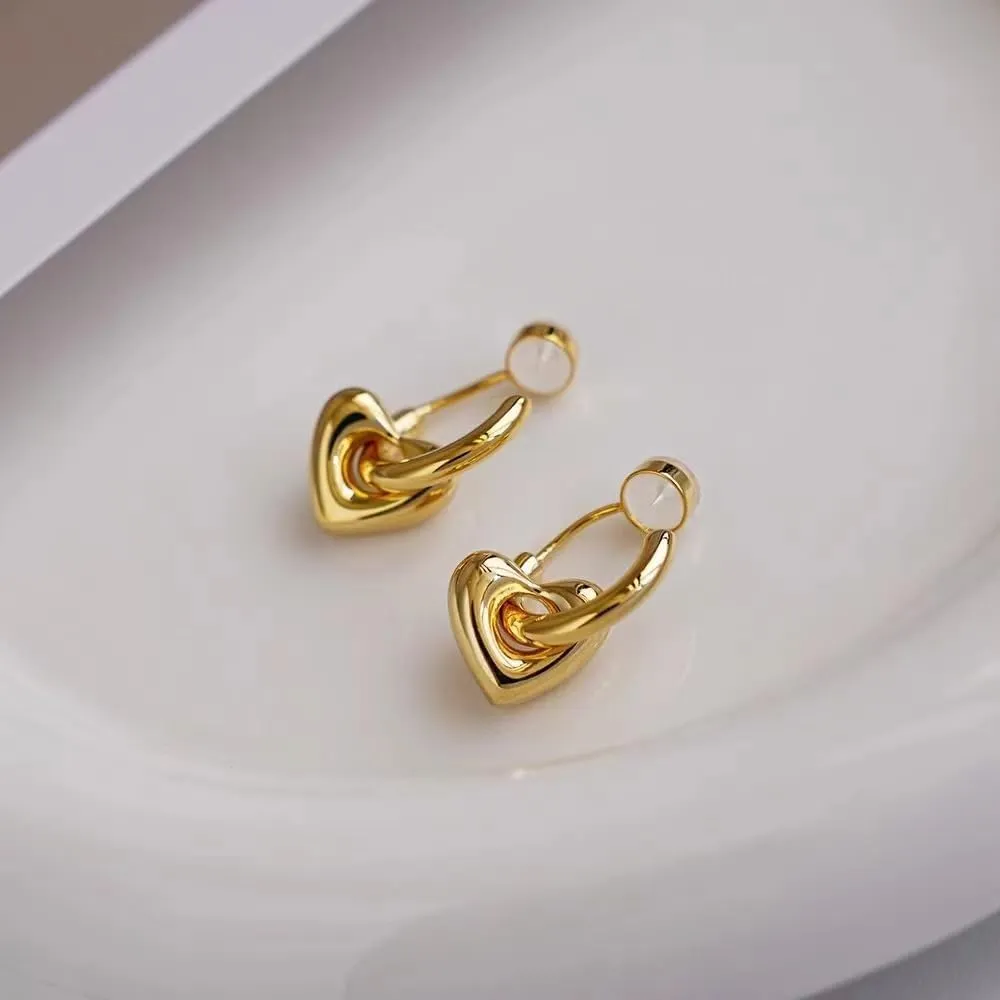 24K Gold Clip On Hoop Earrings Gold Plated Non Pierced Hoop Chunky Clip on Hoop Earrings for Women