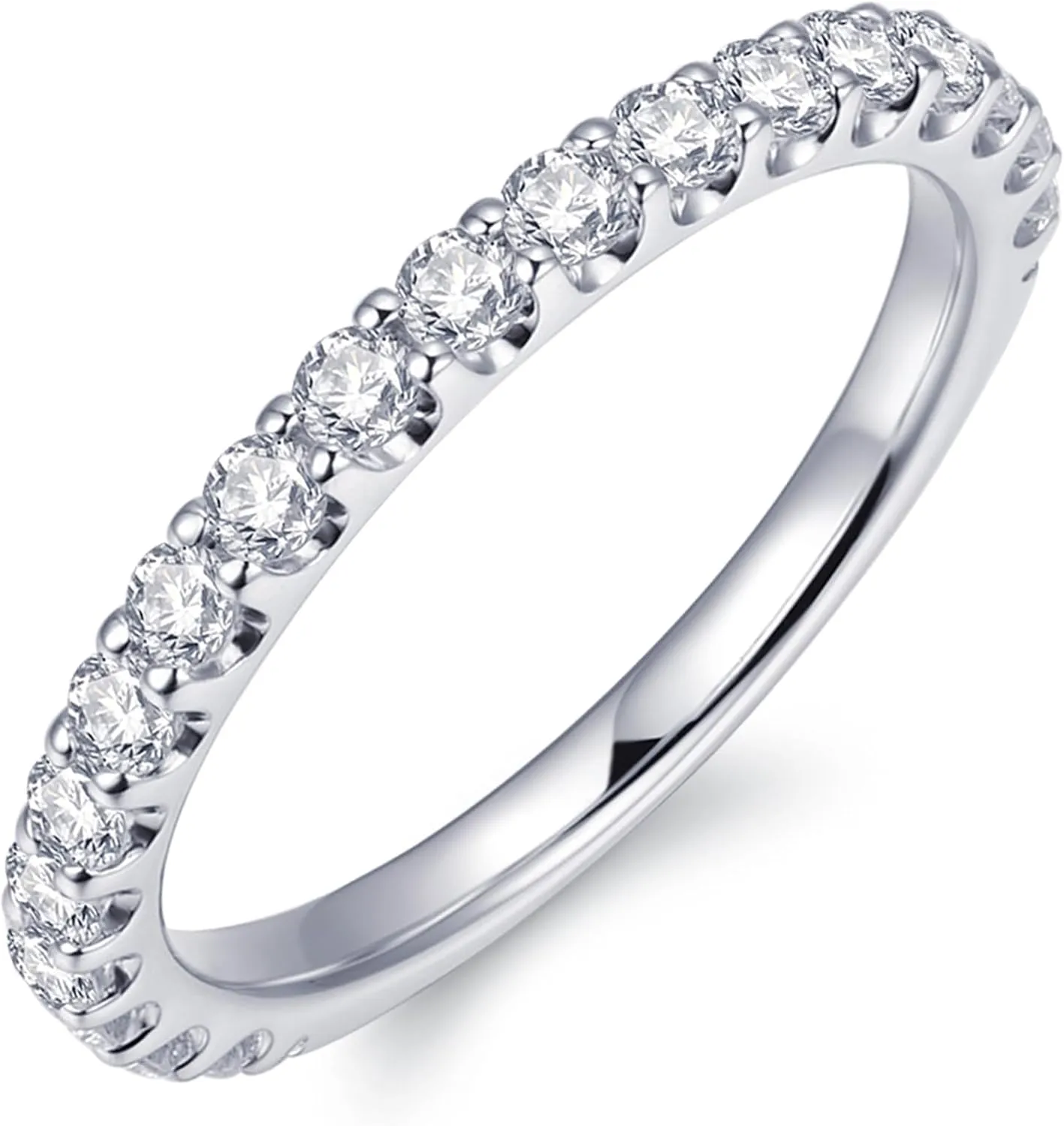 2.5mm Moissanite Wedding Bands, Moissanite Rings for Women, Eternity Bands for Women