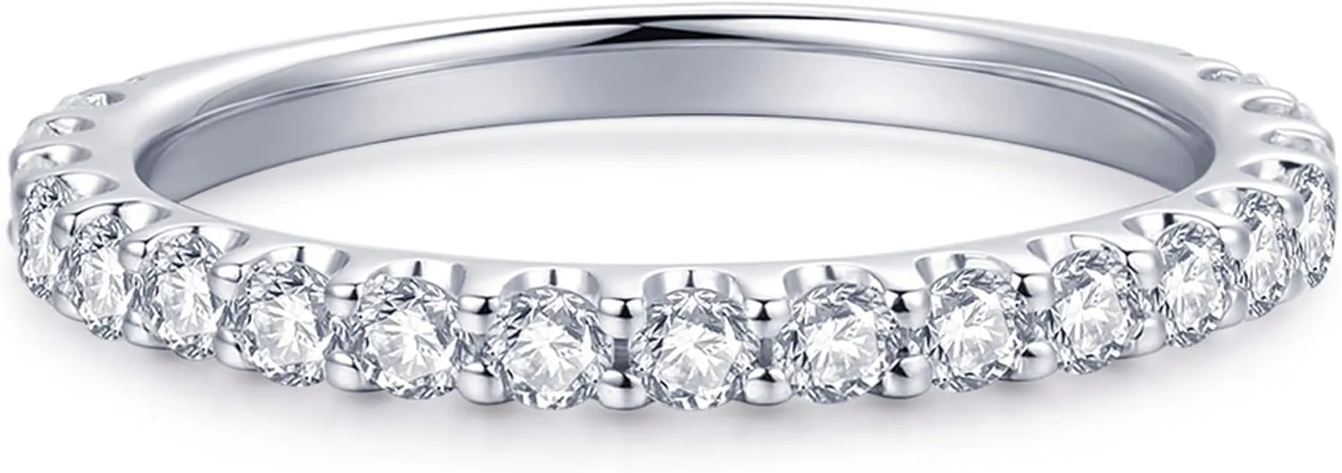 2.5mm Moissanite Wedding Bands, Moissanite Rings for Women, Eternity Bands for Women