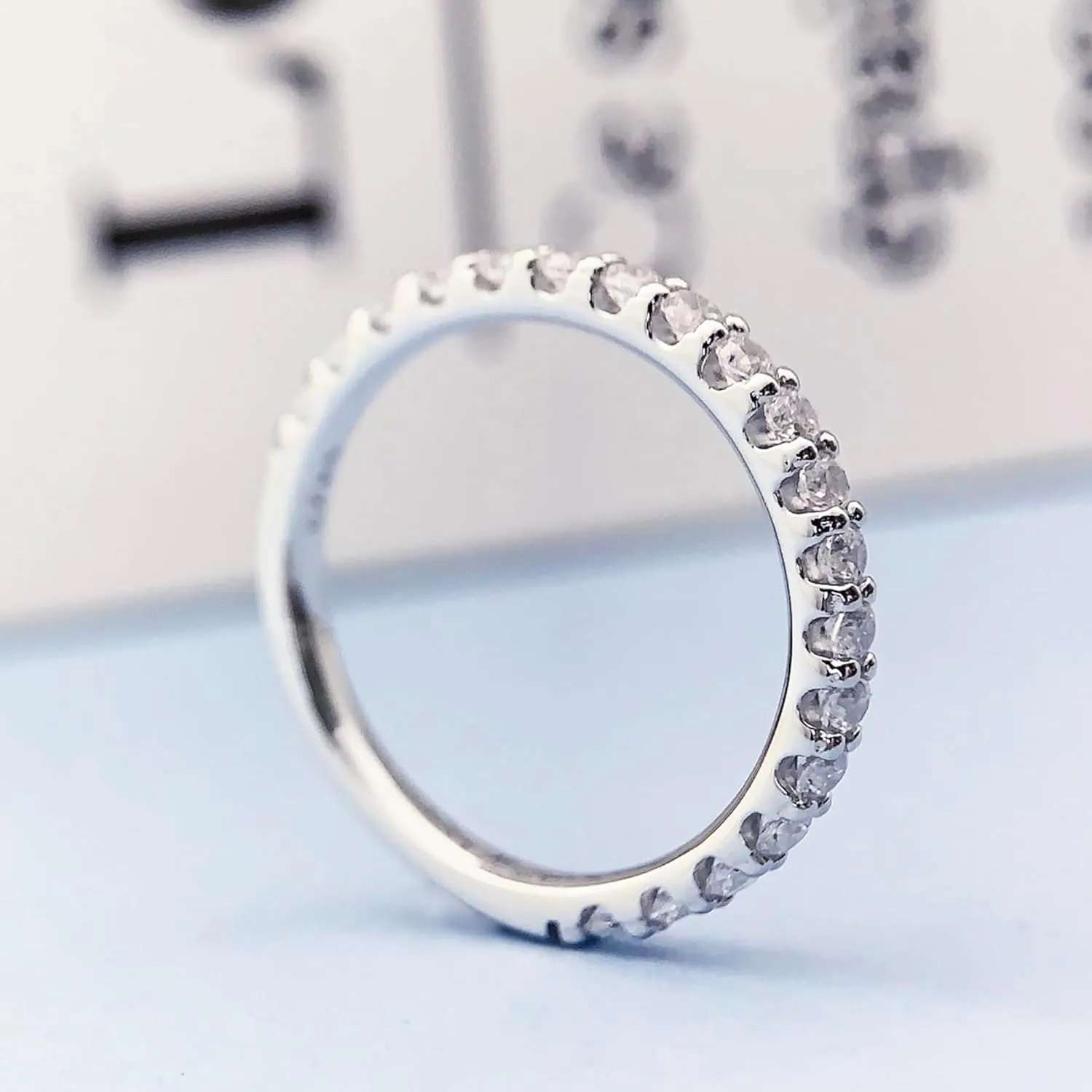 2.5mm Moissanite Wedding Bands, Moissanite Rings for Women, Eternity Bands for Women