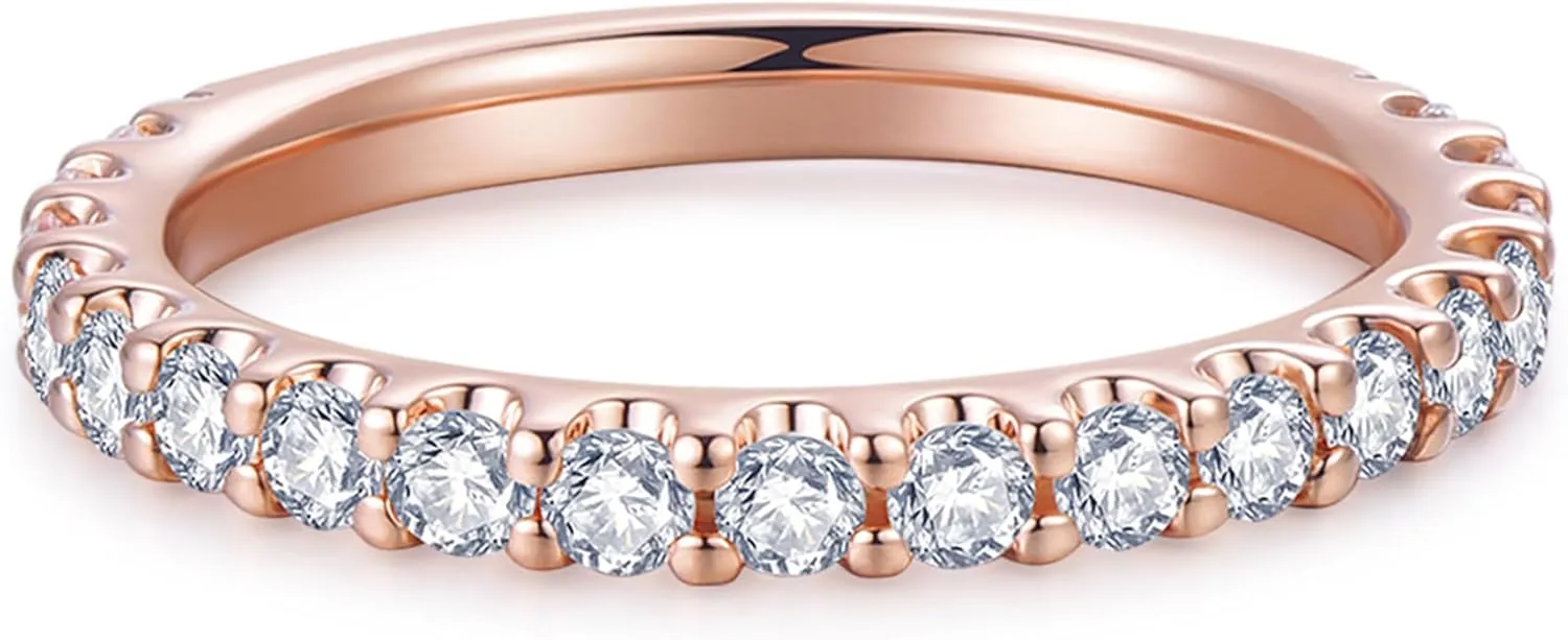 2.5mm Moissanite Wedding Bands, Moissanite Rings for Women, Eternity Bands for Women