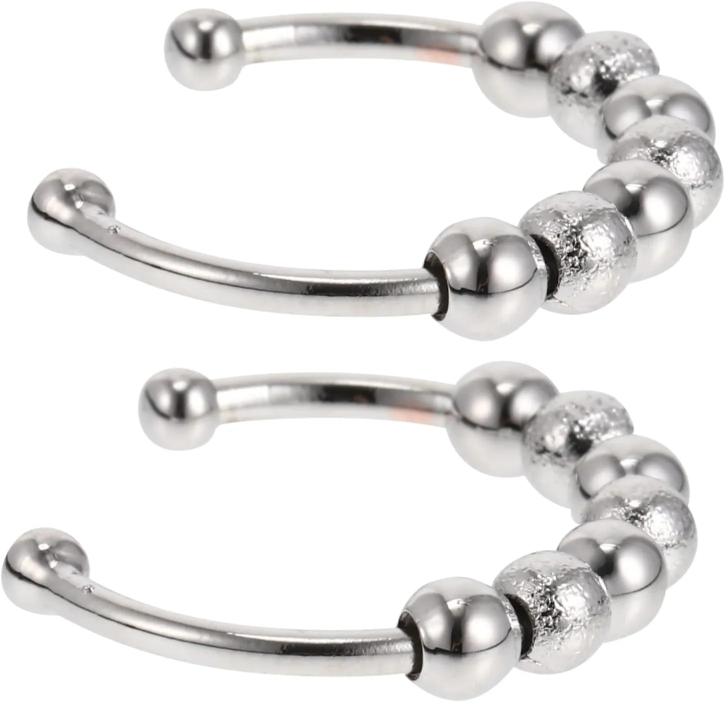 2pcs Peace Open Rings Silver Adjustable Knuckle Stackable Fidget Relief Jewelry