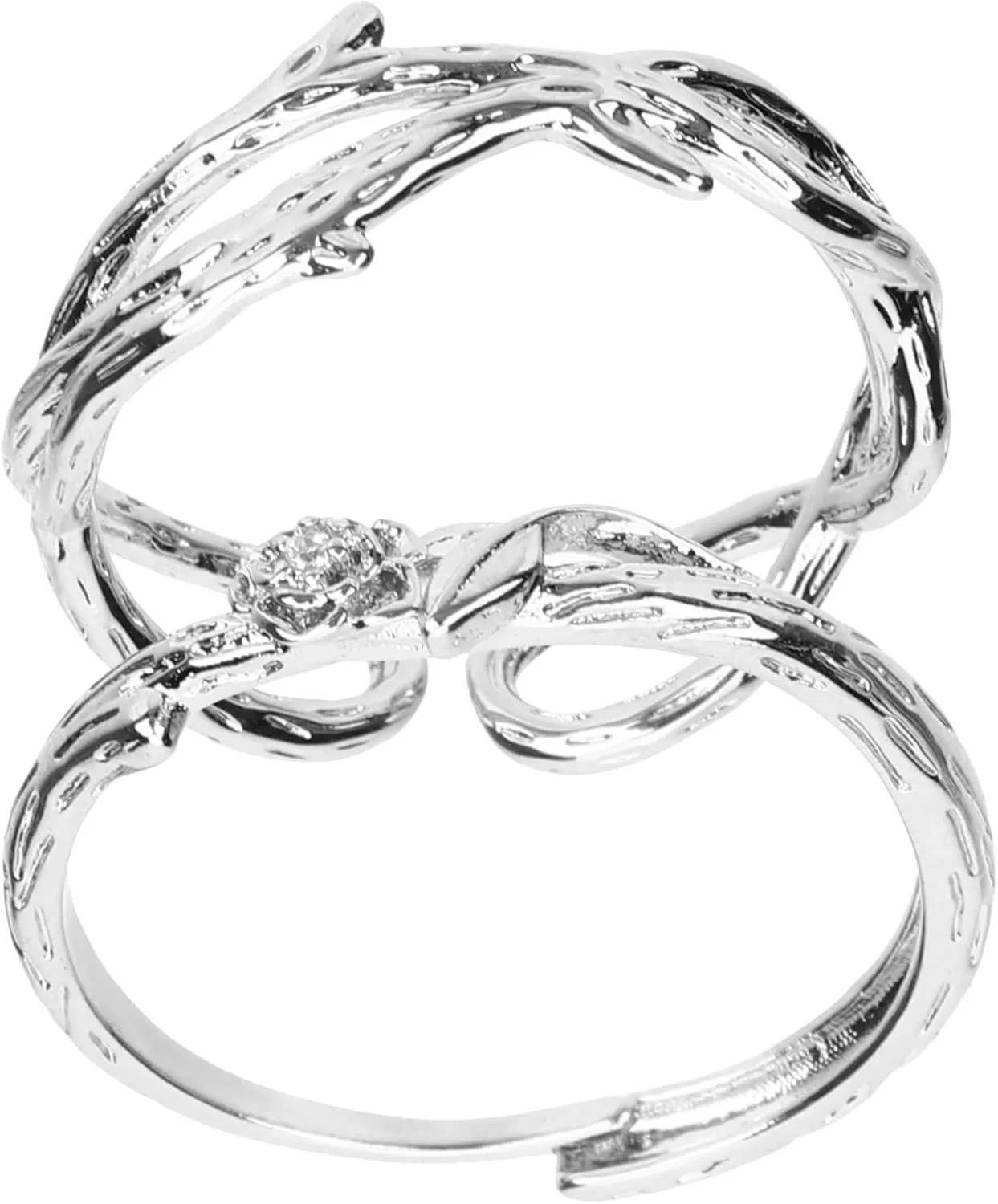 2pcs Rose Flower Couples Rings Design Adjustable Matching Engagement Rings for Lover
