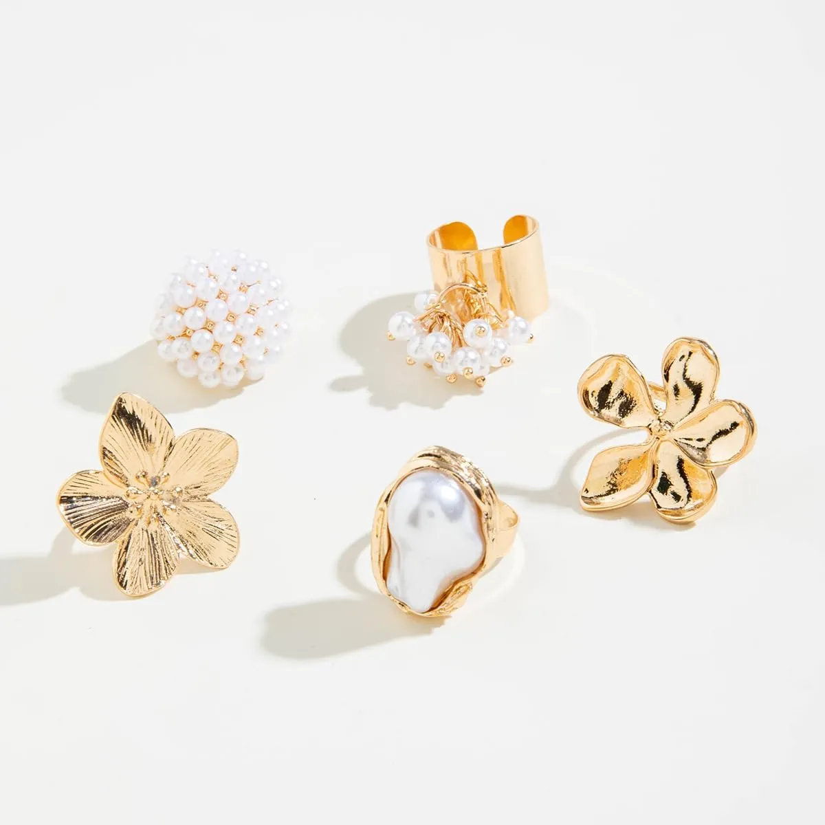 3-12PCS Gold Chunky Rings For Women 14K Gold Plated Stacking Ring Set Open Dome Knuckle Rings Adjustable Chunky Signet Rings Irregular Skeleton Geometric Stacking Ring Set