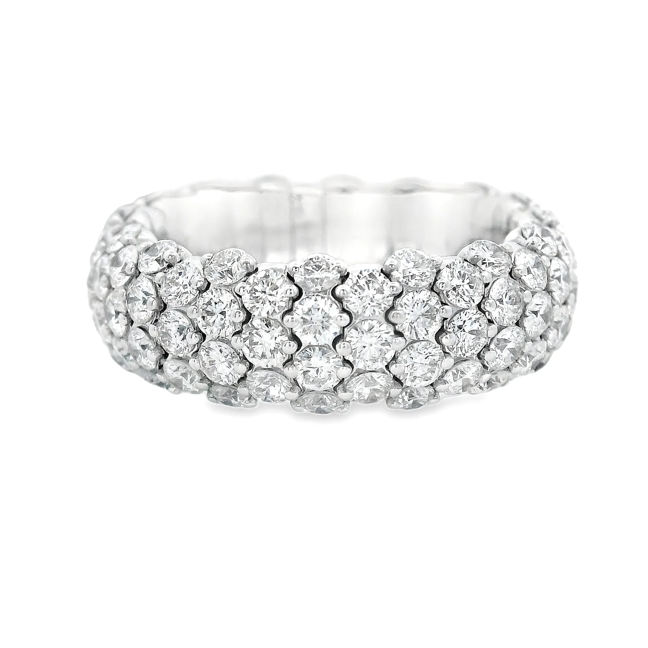 4.11ct 18k White Gold Diamond Stretch Eternity Band