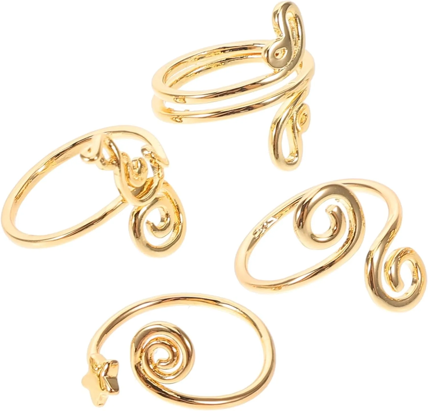 4Pcs Adjustable Toe Rings Set for Women Handmade Open Toe Rings with Zircon Stylish Summer Beach Foot Jewelry Unique Design for Various Foot Shapes