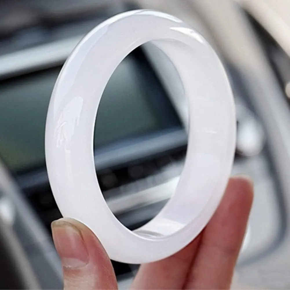 52-66mm White Jade Bangle for Women Genuine Elegant Jadeite Bracelet Jewelry with Gift Box (Color : 66mm)