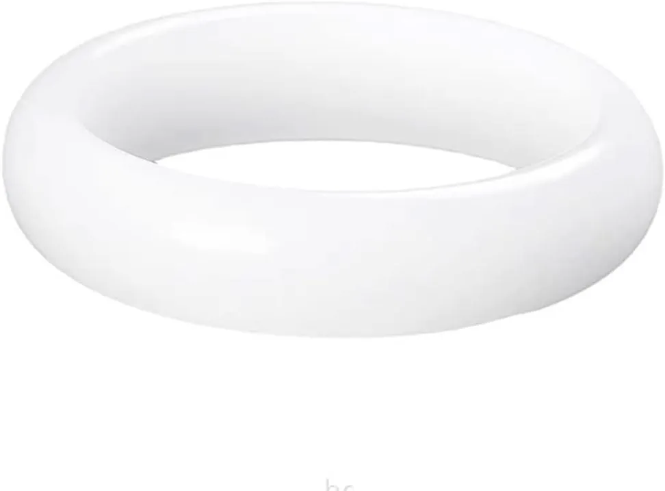 52-66mm White Jade Bangle for Women Genuine Elegant Jadeite Bracelet Jewelry with Gift Box (Color : 66mm)