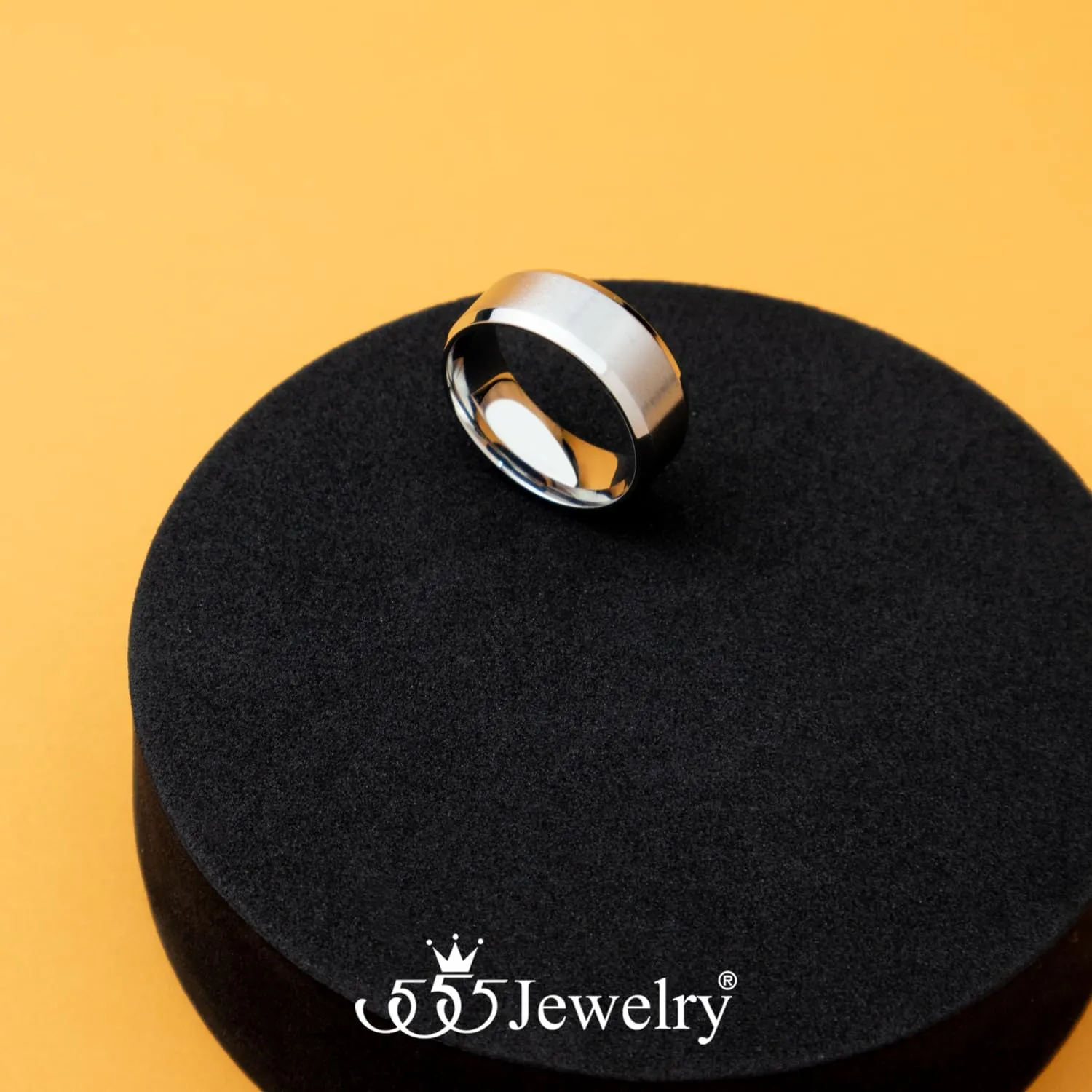 555Jewelry Stainless Steel Rings for Women Mens Wedding Band Matte Brushed or High Polished Wedding Band for Man Plain Dome Mens Rings US Size 7.5-12