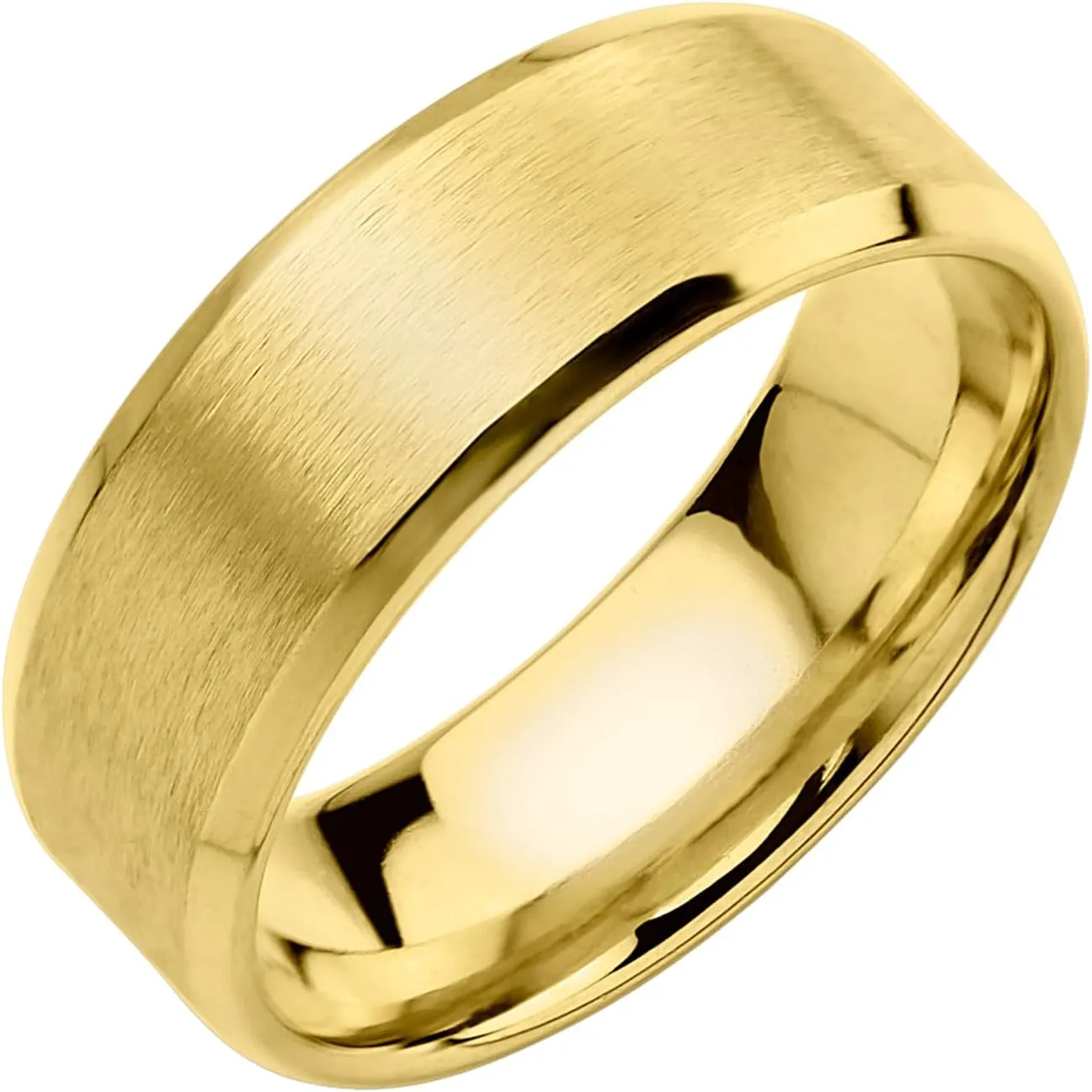 555Jewelry Stainless Steel Rings for Women Mens Wedding Band Matte Brushed or High Polished Wedding Band for Man Plain Dome Mens Rings US Size 7.5-12